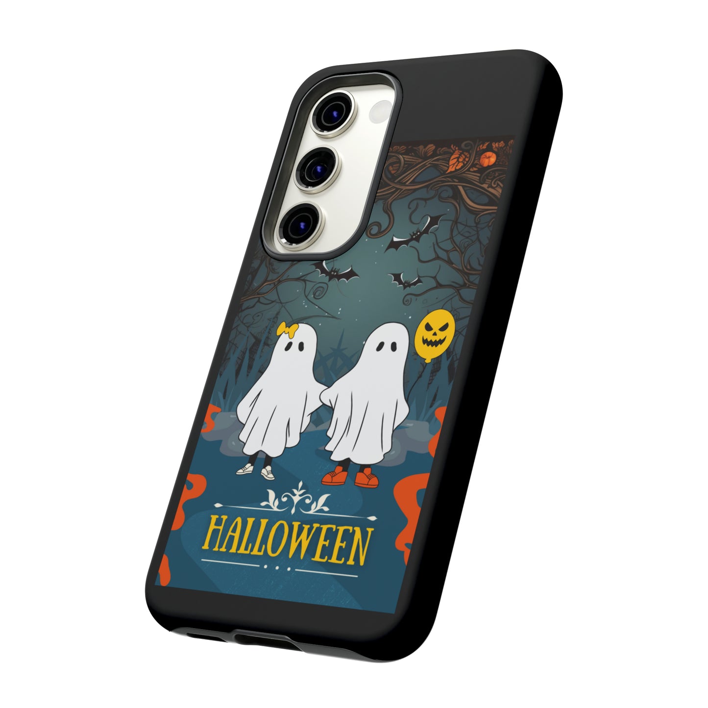 Ghosty with Black background: 46-Tough Case iPhone series 15 14 13 12 11 X XR XS 8: Google series 7 6 5: Samsung series S23 S22 S21 S20 S10