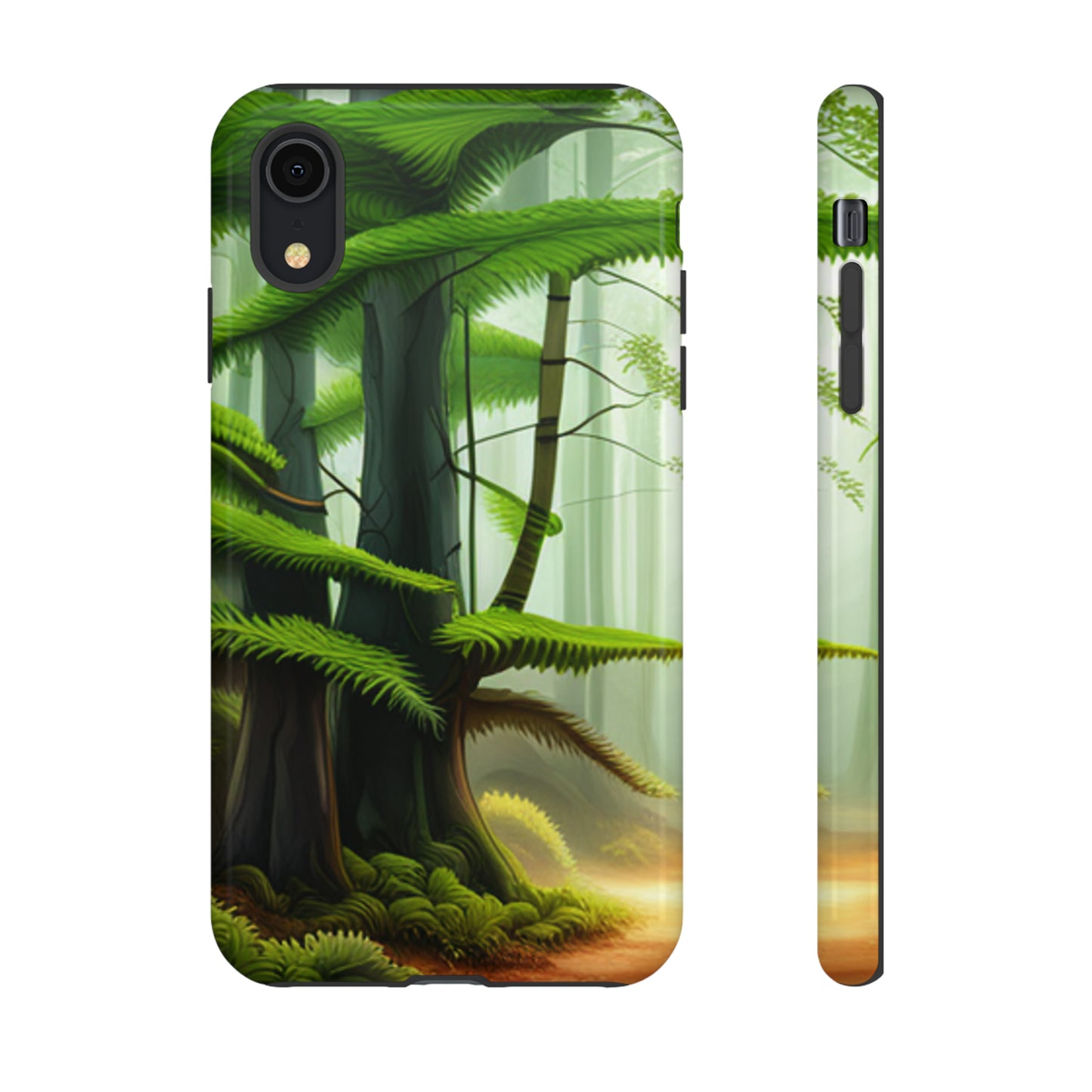 Boston Fern in the forest with black background : 46-Tough Case iPhone series 15 14 13 12 11 X XR XS 8: Google series 7 6 5: Samsung series S23 S22 S21 S20 S10