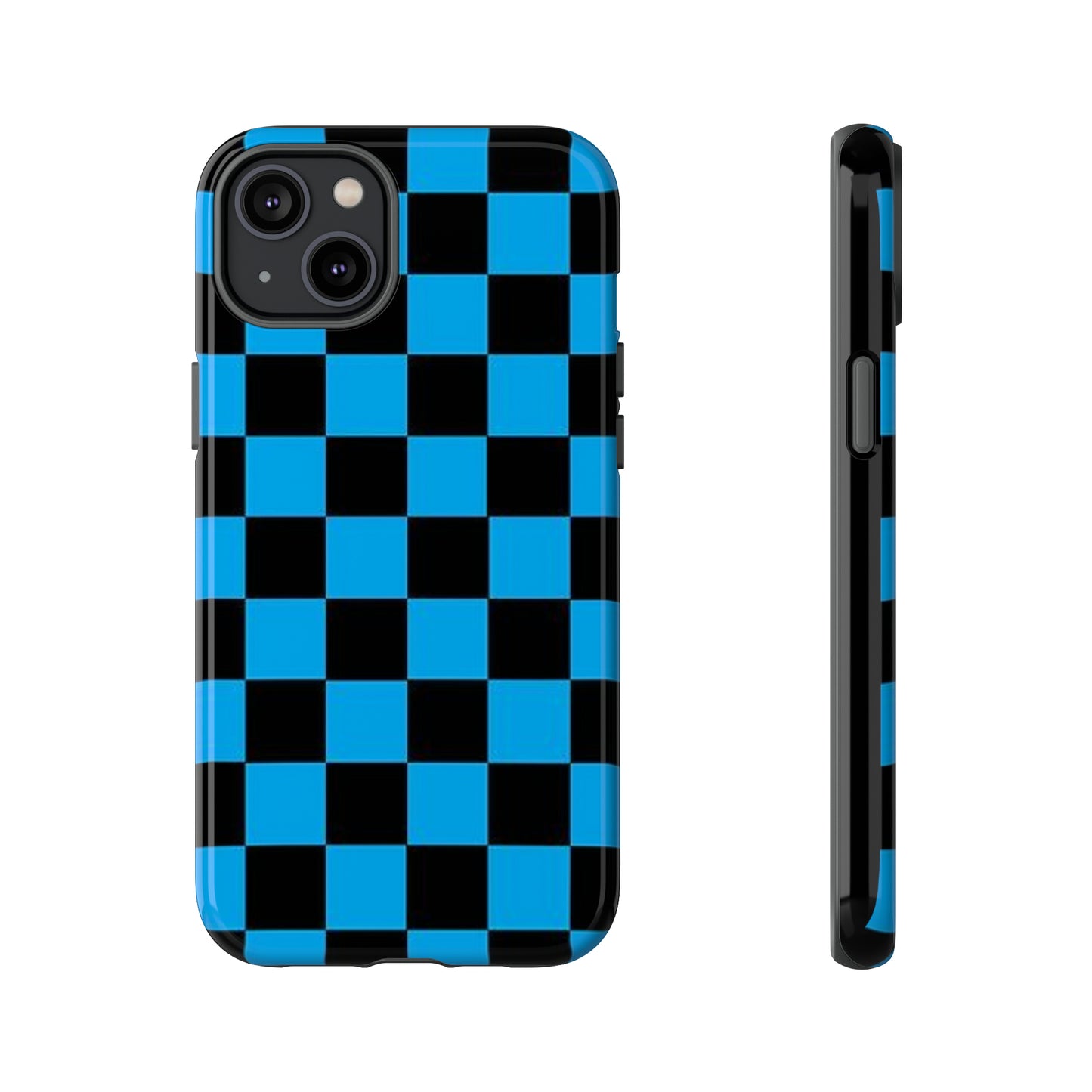 Blue and Black Checkers: 46-Tough Case iPhone series 15 14 13 12 11 X XR XS 8: Google series 7 6 5: Samsung series S23 S22 S21 S20 S10