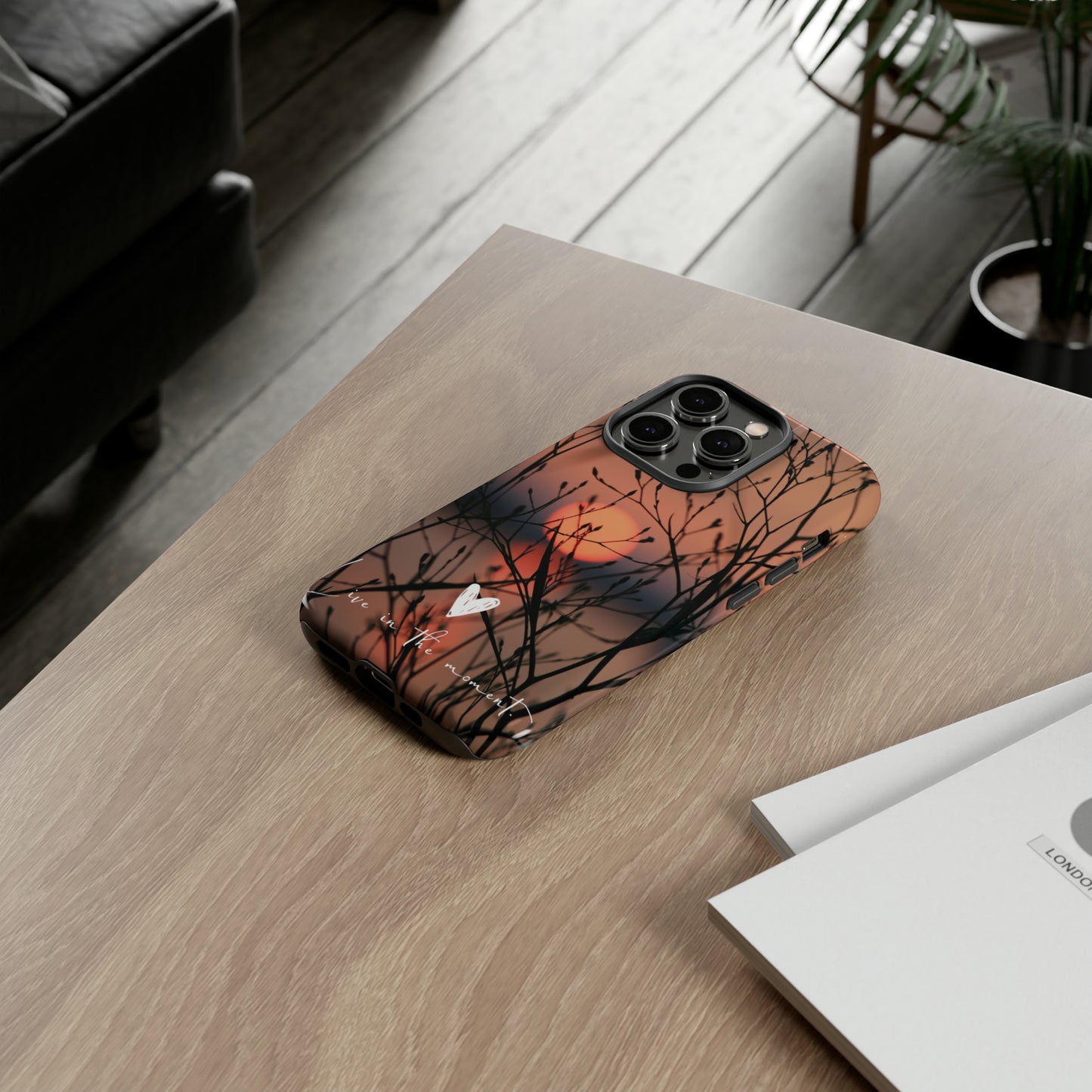 VIVID SUNSET FLORAL DESIGN with black background: 46-Tough Case iPhone series 15 14 13 12 11 X XR XS 8: Google series 7 6 5: Samsung series S23 S22 S21 S20 S10