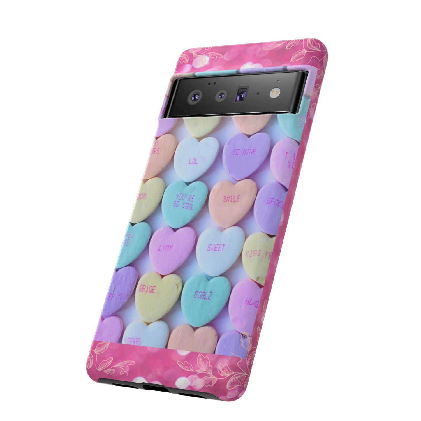 Candy Hearts: 46-Tough Case iPhone series 15 14 13 12 11 X XR XS 8: Google series 7 6 5: Samsung series S23 S22 S21 S20 S10