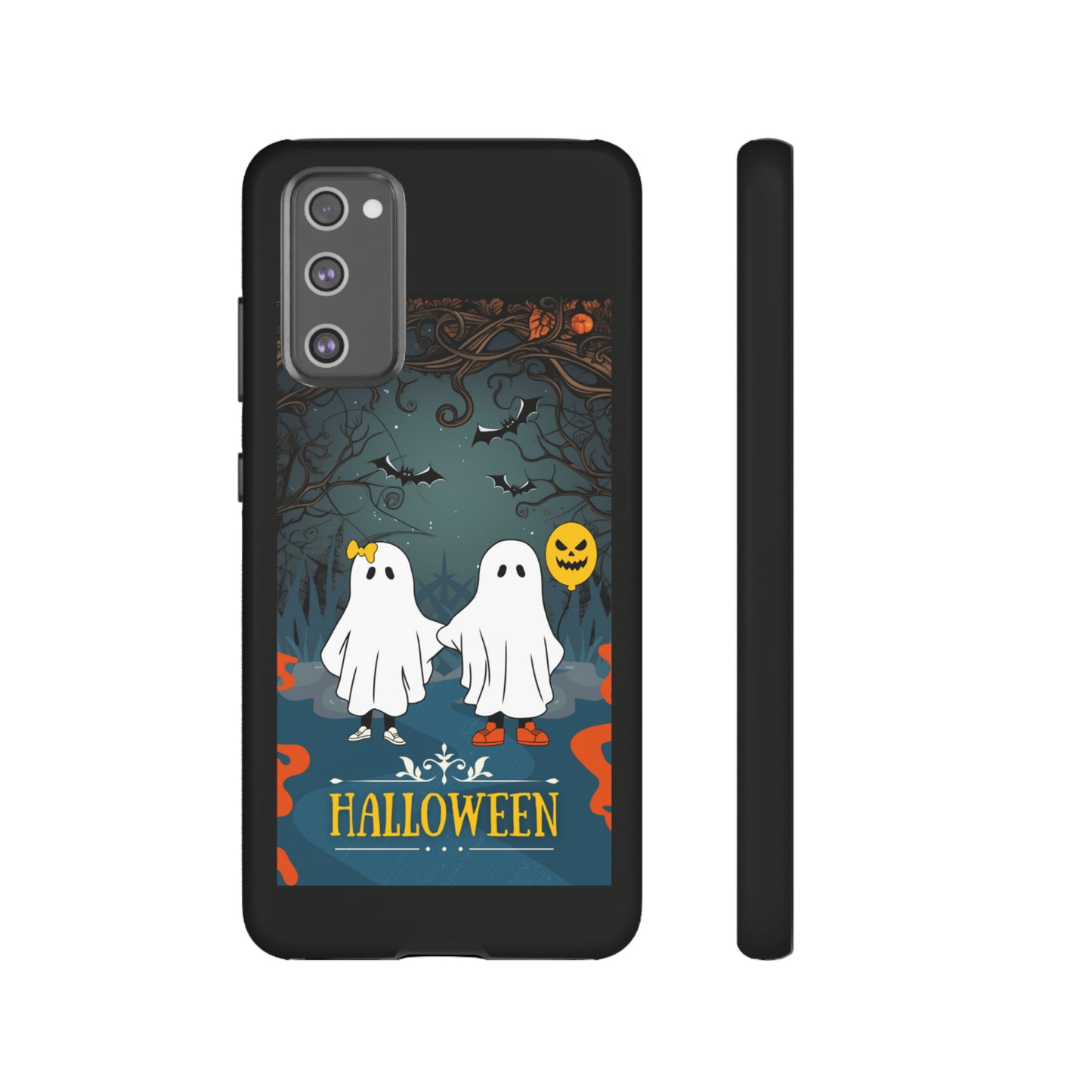 Ghosty with Black background: 46-Tough Case iPhone series 15 14 13 12 11 X XR XS 8: Google series 7 6 5: Samsung series S23 S22 S21 S20 S10