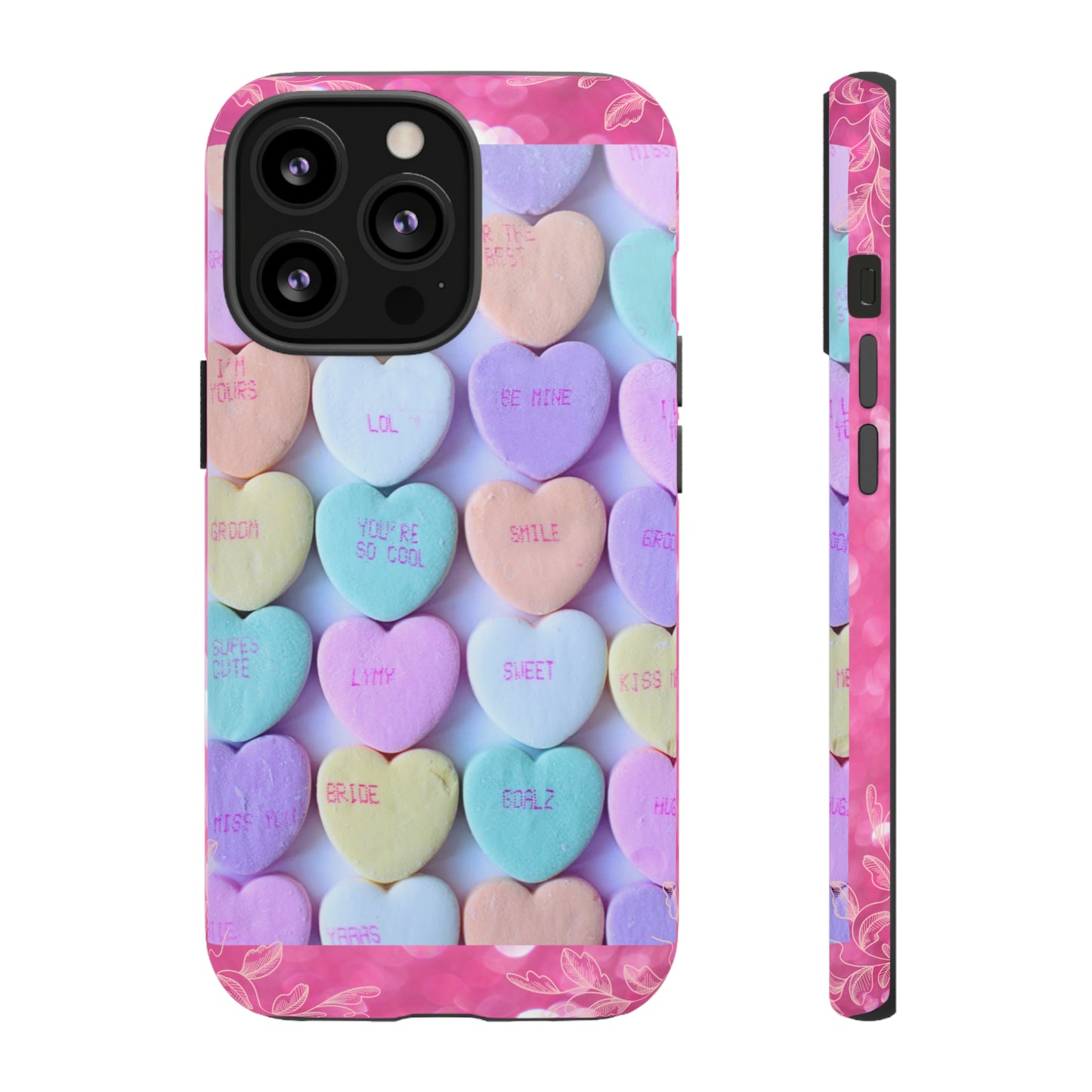 Candy Hearts: 46-Tough Case iPhone series 15 14 13 12 11 X XR XS 8: Google series 7 6 5: Samsung series S23 S22 S21 S20 S10