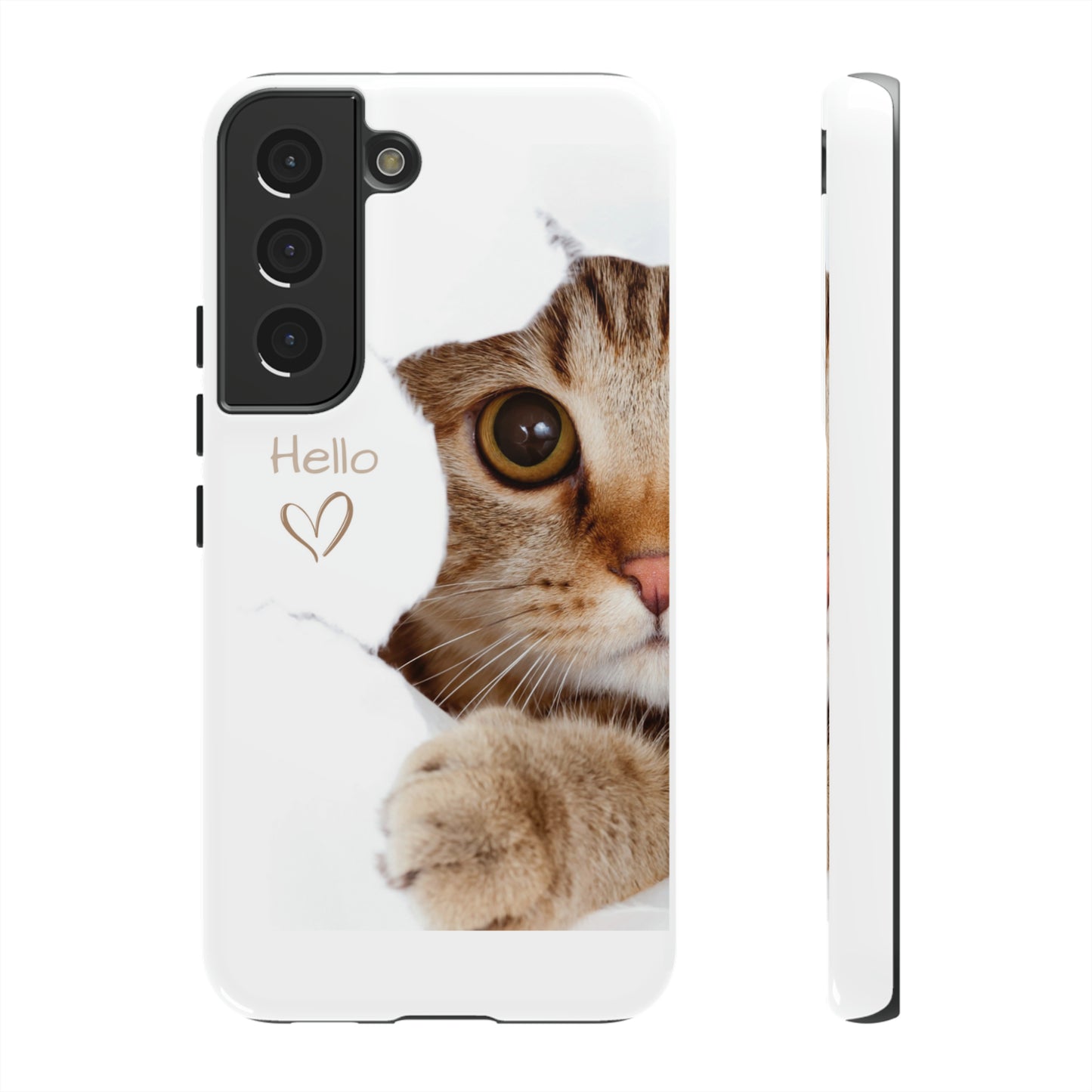 Hey Kitty with white background: 46-Tough Case iPhone series 15 14 13 12 11 X XR XS 8: Google series 7 6 5: Samsung series S23 S22 S21 S20 S10