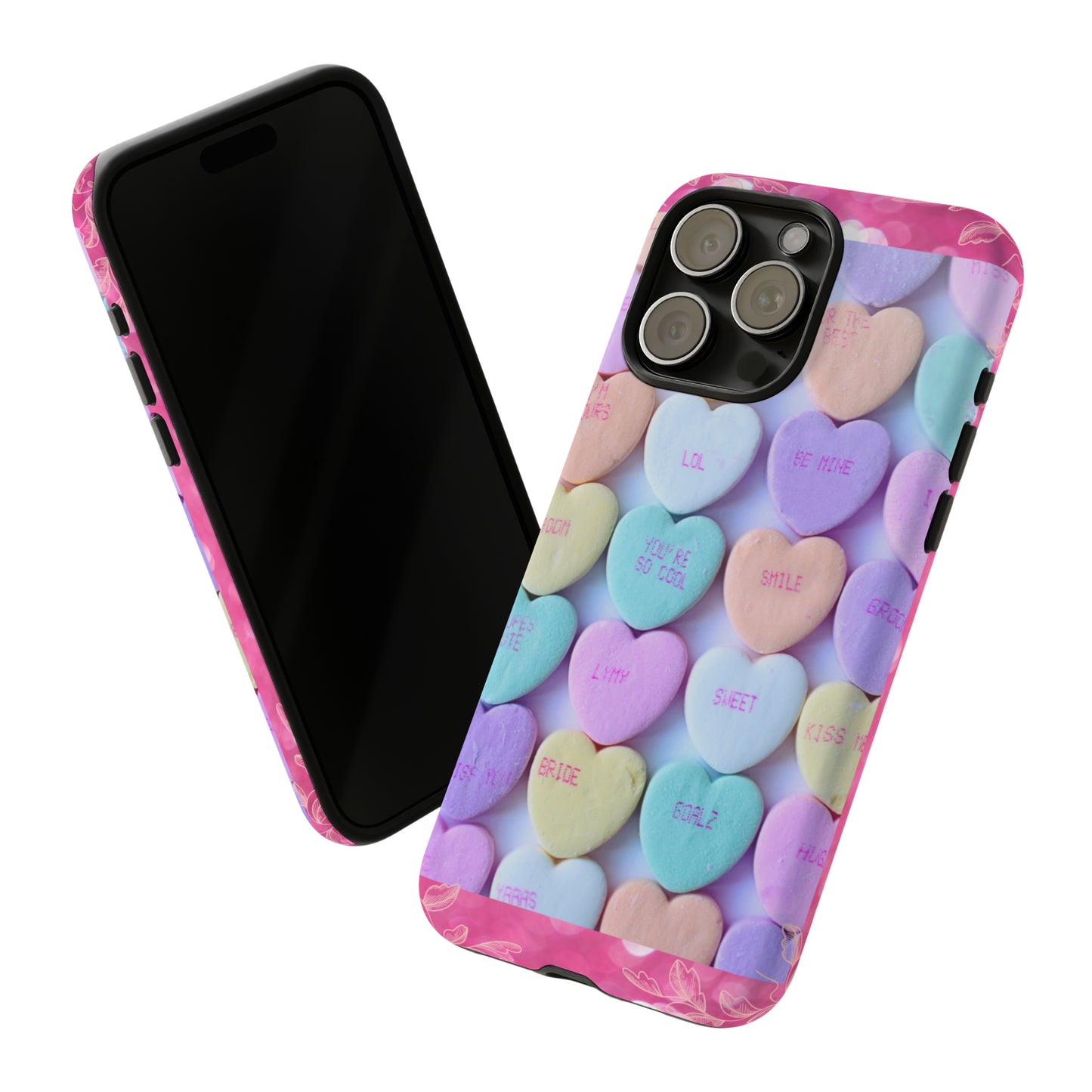 Candy Hearts: 46-Tough Case iPhone series 15 14 13 12 11 X XR XS 8: Google series 7 6 5: Samsung series S23 S22 S21 S20 S10