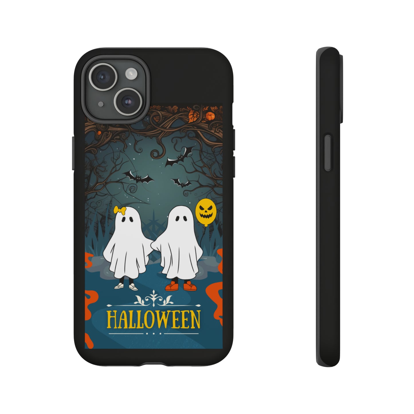 Ghosty with Black background: 46-Tough Case iPhone series 15 14 13 12 11 X XR XS 8: Google series 7 6 5: Samsung series S23 S22 S21 S20 S10