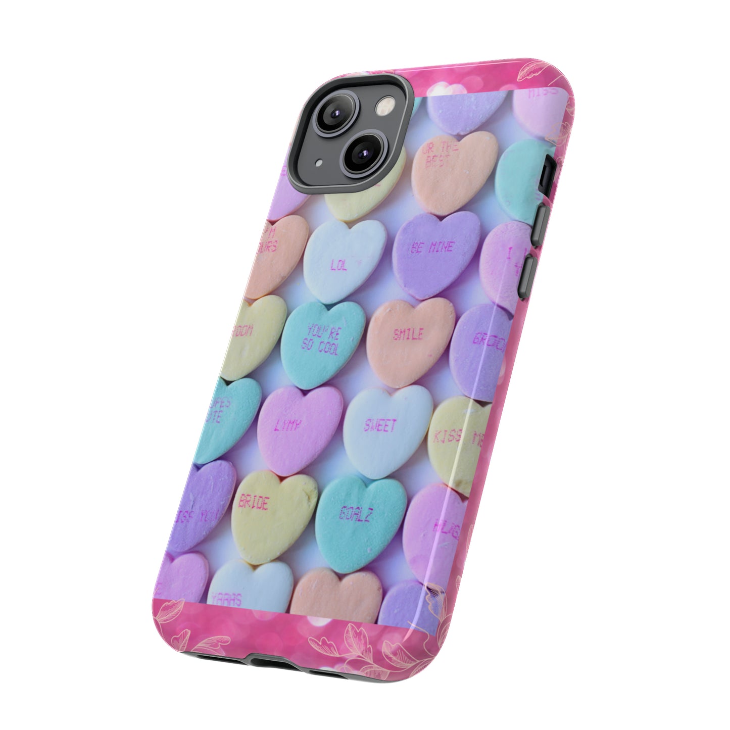 Candy Hearts: 46-Tough Case iPhone series 15 14 13 12 11 X XR XS 8: Google series 7 6 5: Samsung series S23 S22 S21 S20 S10