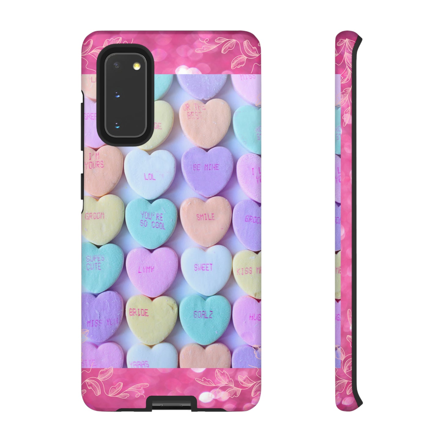 Candy Hearts: 46-Tough Case iPhone series 15 14 13 12 11 X XR XS 8: Google series 7 6 5: Samsung series S23 S22 S21 S20 S10