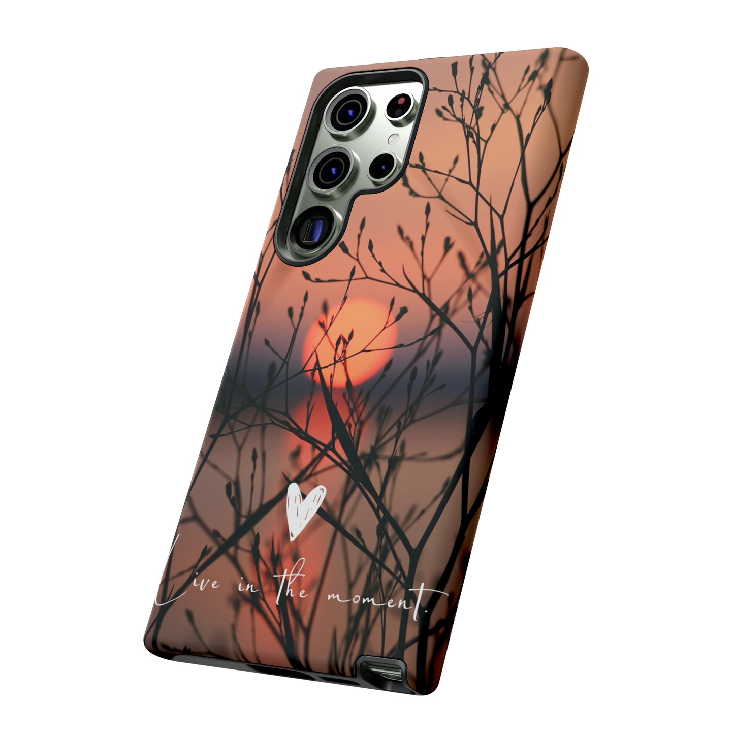 VIVID SUNSET FLORAL DESIGN with black background: 46-Tough Case iPhone series 15 14 13 12 11 X XR XS 8: Google series 7 6 5: Samsung series S23 S22 S21 S20 S10