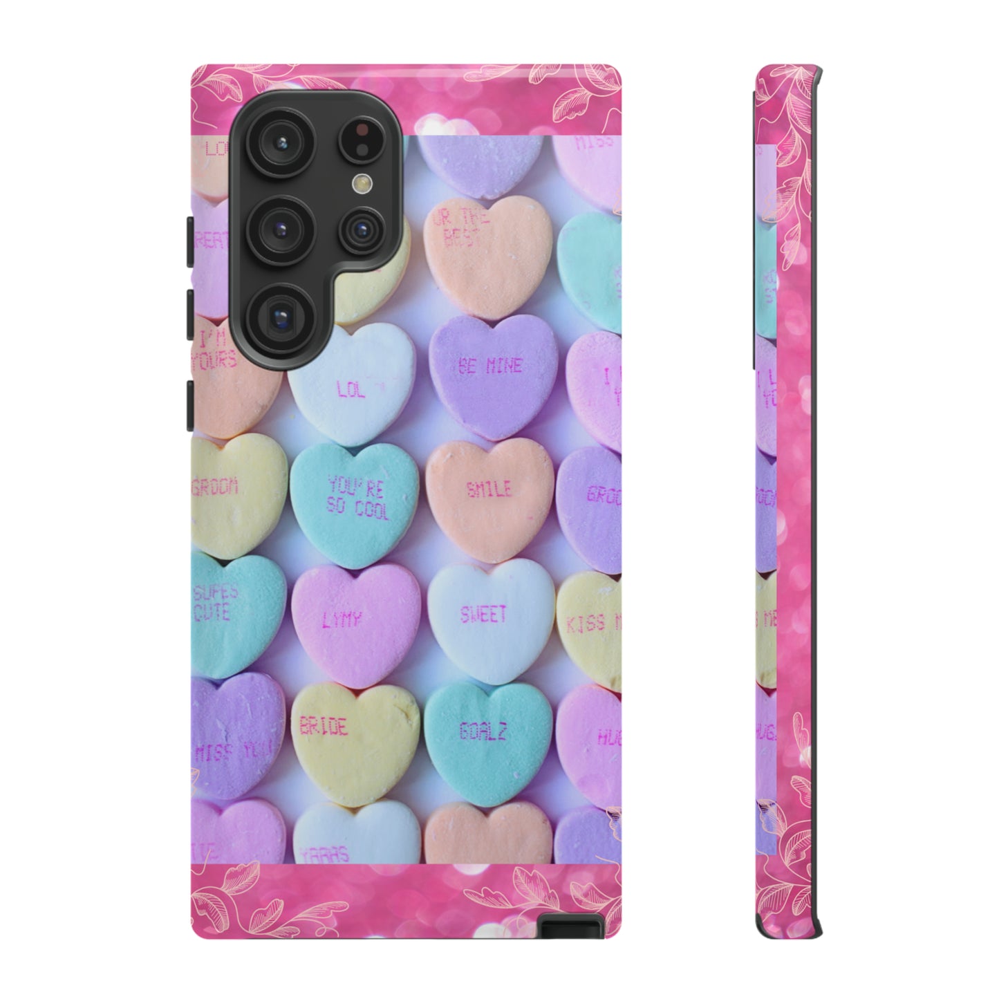 Candy Hearts: 46-Tough Case iPhone series 15 14 13 12 11 X XR XS 8: Google series 7 6 5: Samsung series S23 S22 S21 S20 S10