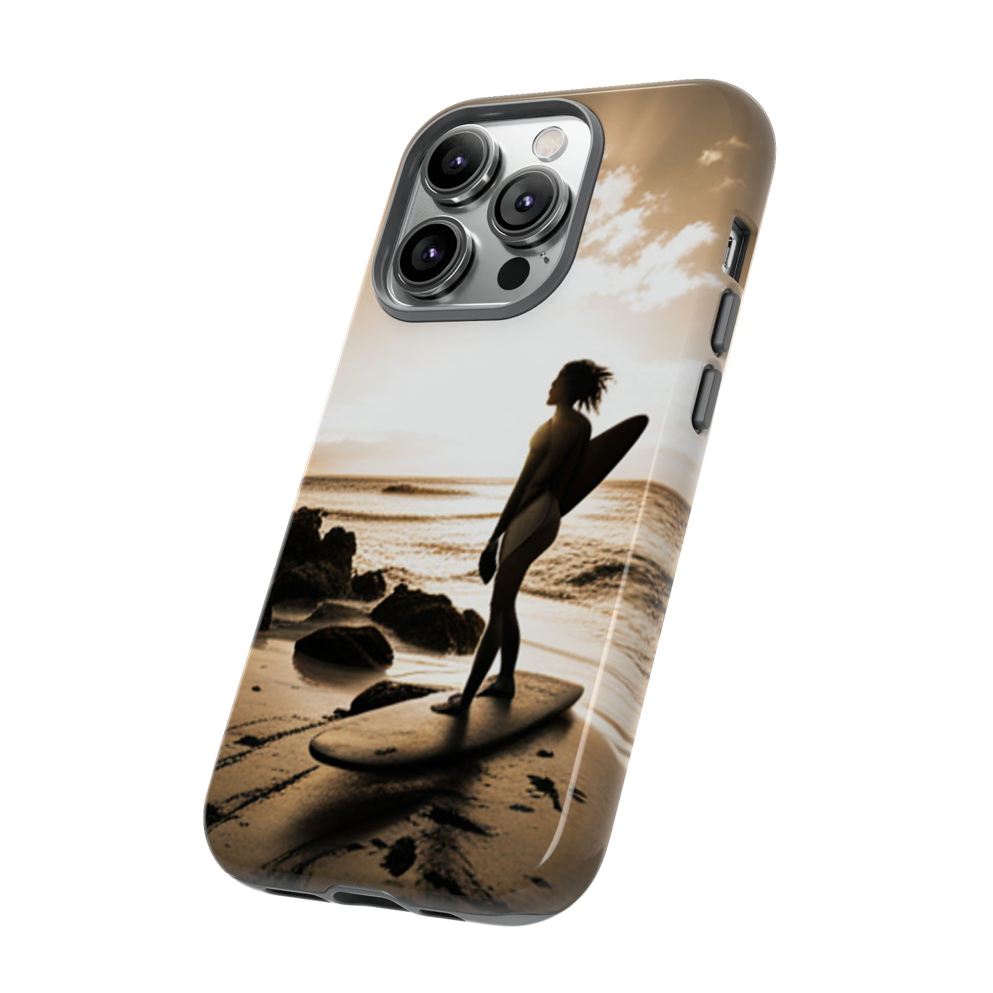 Surfing Aruba with a black background: 46 - Tough Case iPhone series 15 14 13 12 11 X XR XS 8: Google series 7 6 5: Samsung series S23 S22 S21 S20 S10