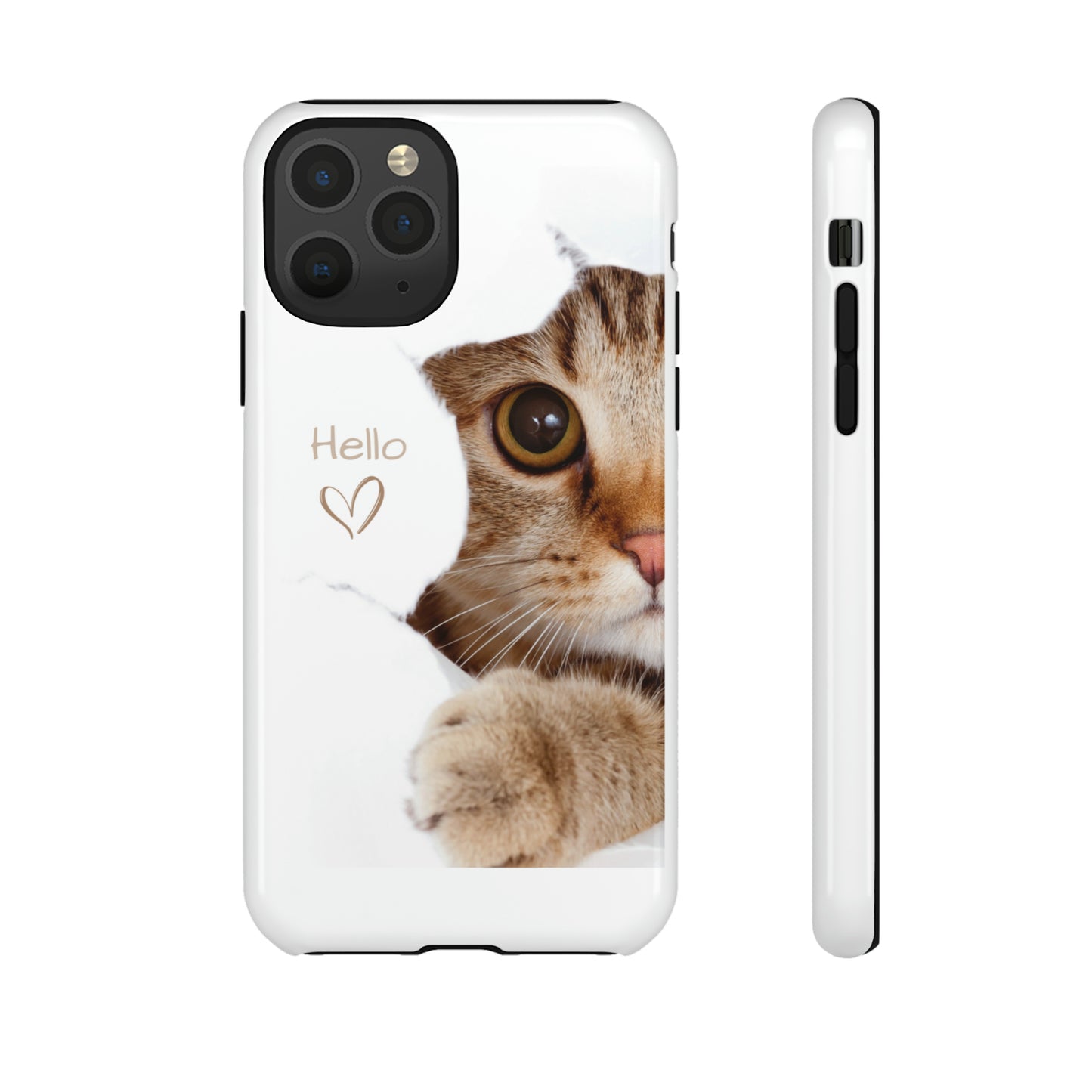 Hey Kitty with white background: 46-Tough Case iPhone series 15 14 13 12 11 X XR XS 8: Google series 7 6 5: Samsung series S23 S22 S21 S20 S10