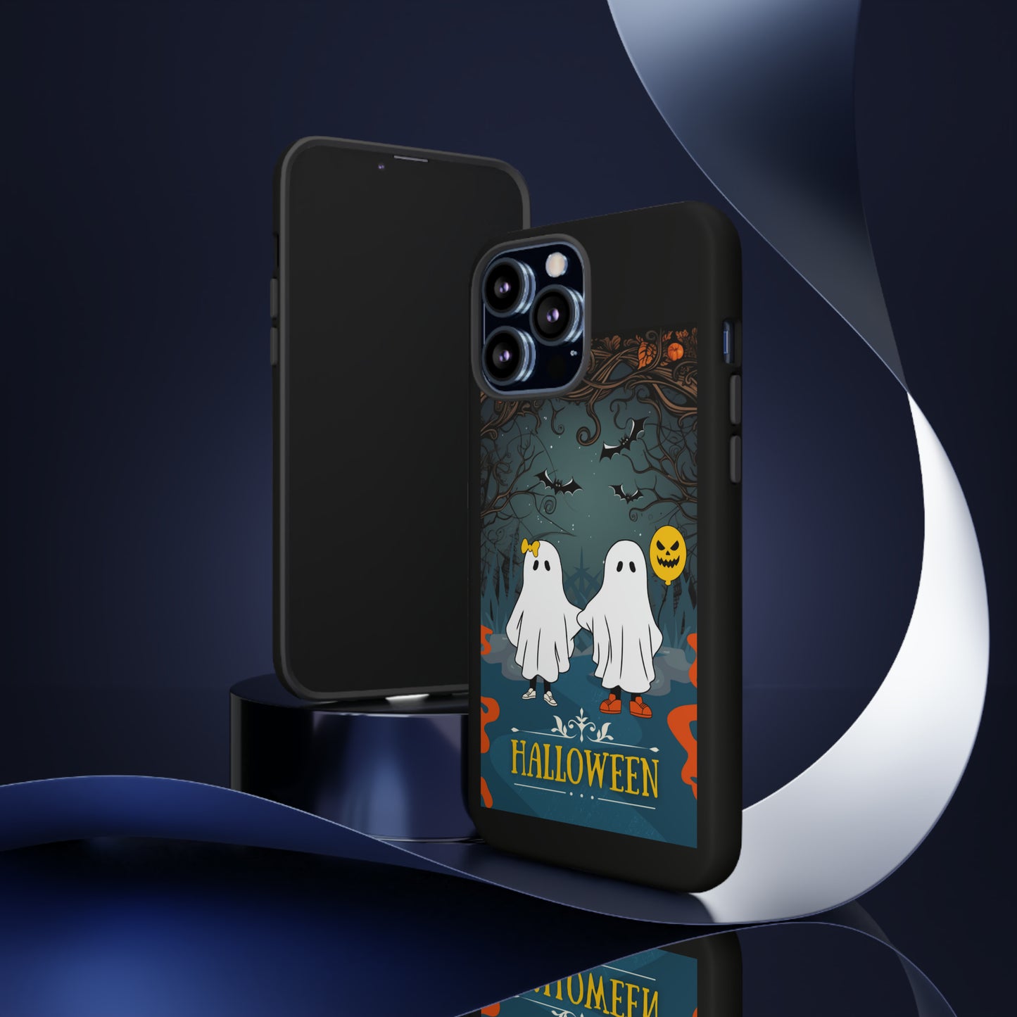 Ghosty with Black background: 46-Tough Case iPhone series 15 14 13 12 11 X XR XS 8: Google series 7 6 5: Samsung series S23 S22 S21 S20 S10