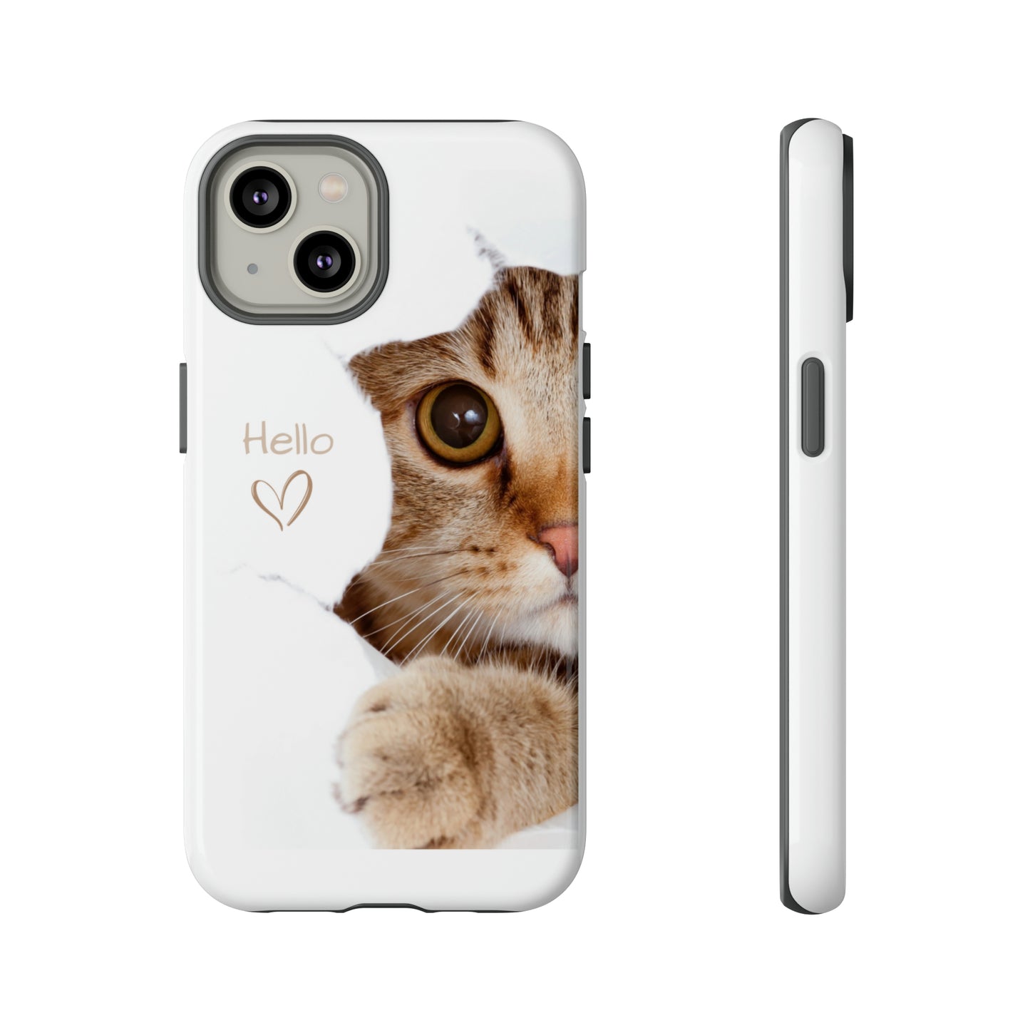 Hey Kitty with white background: 46-Tough Case iPhone series 15 14 13 12 11 X XR XS 8: Google series 7 6 5: Samsung series S23 S22 S21 S20 S10