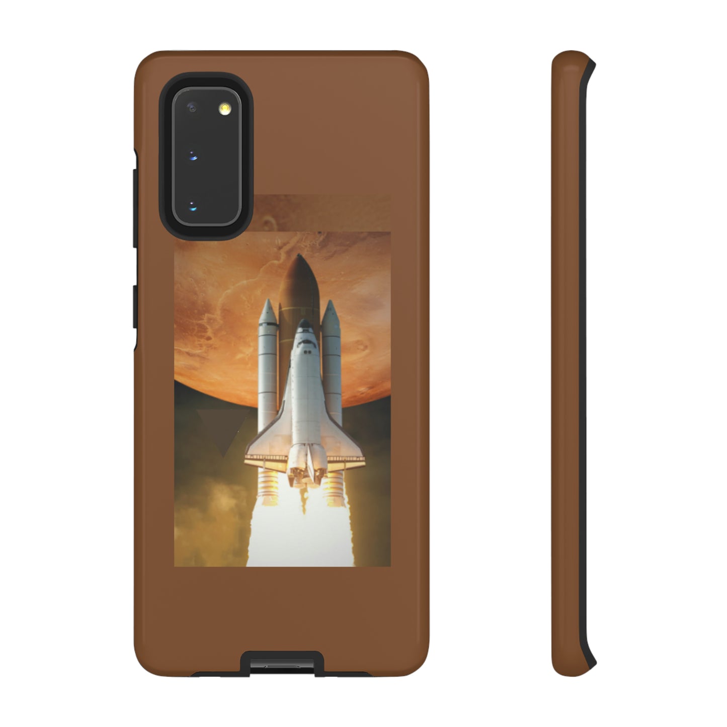 Rocket Man with Light Brown background: 46-Tough Case iPhone series 15 14 13 12 11 X XR XS 8: Google series 7 6 5: Samsung series S23 S22 S21 S20 S10