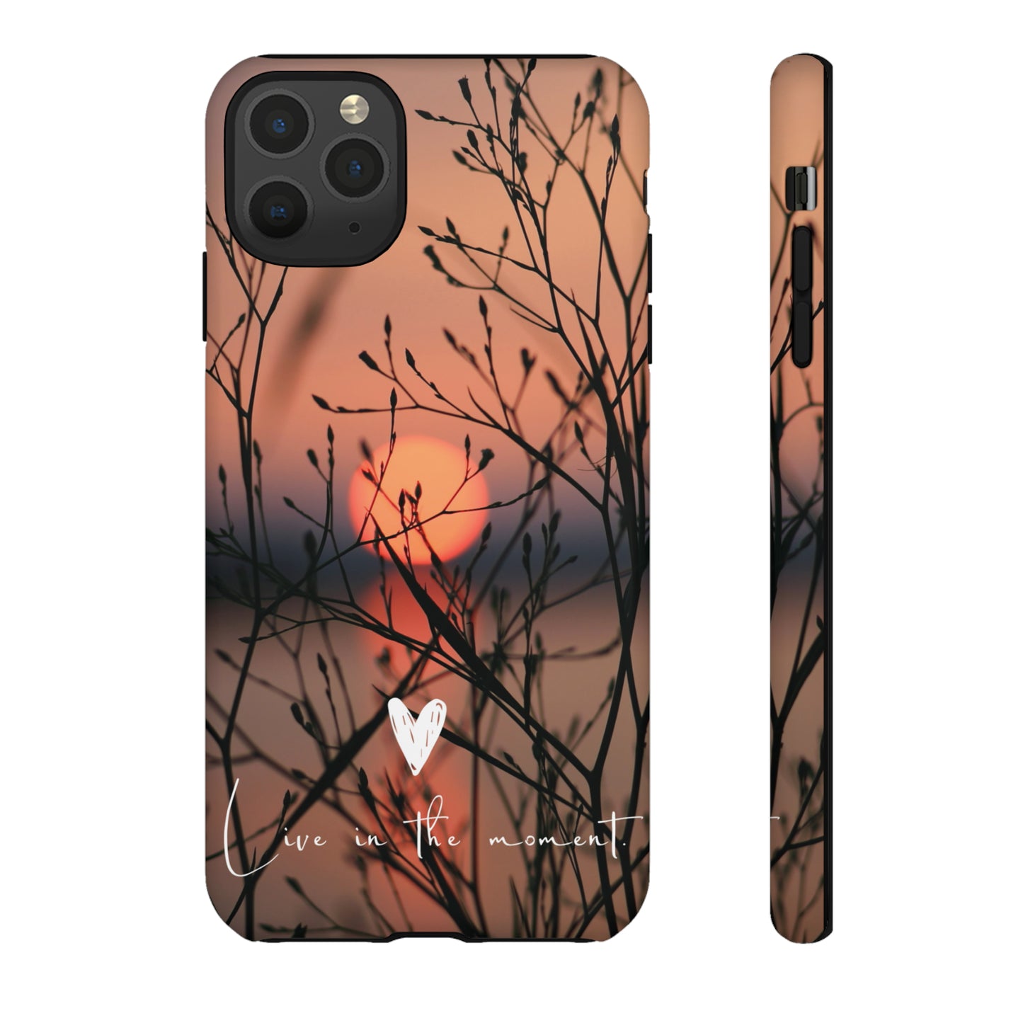 VIVID SUNSET FLORAL DESIGN with black background: 46-Tough Case iPhone series 15 14 13 12 11 X XR XS 8: Google series 7 6 5: Samsung series S23 S22 S21 S20 S10