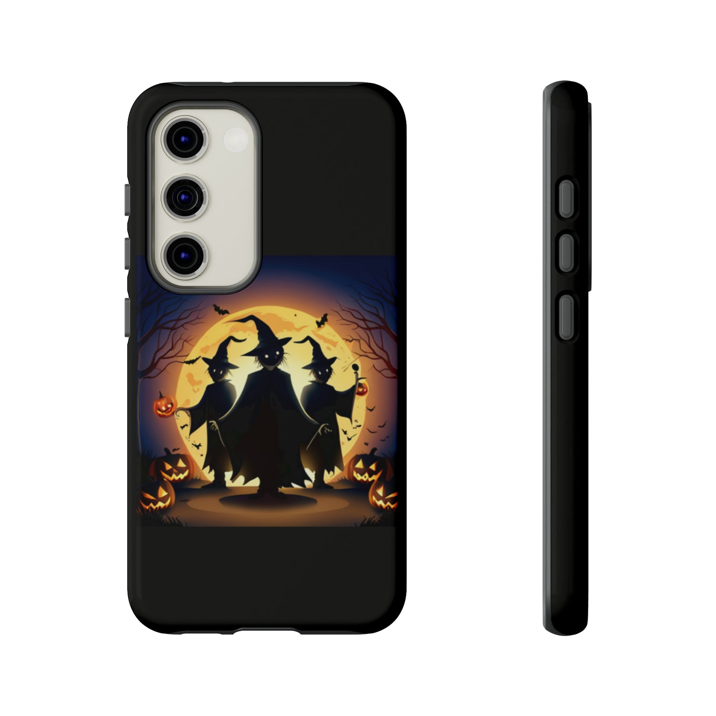 Trick or Treat with black background: 46-Tough Case iPhone series 15 14 13 12 11 X XR XS 8: Google series 7 6 5: Samsung series S23 S22 S21 S20 S10