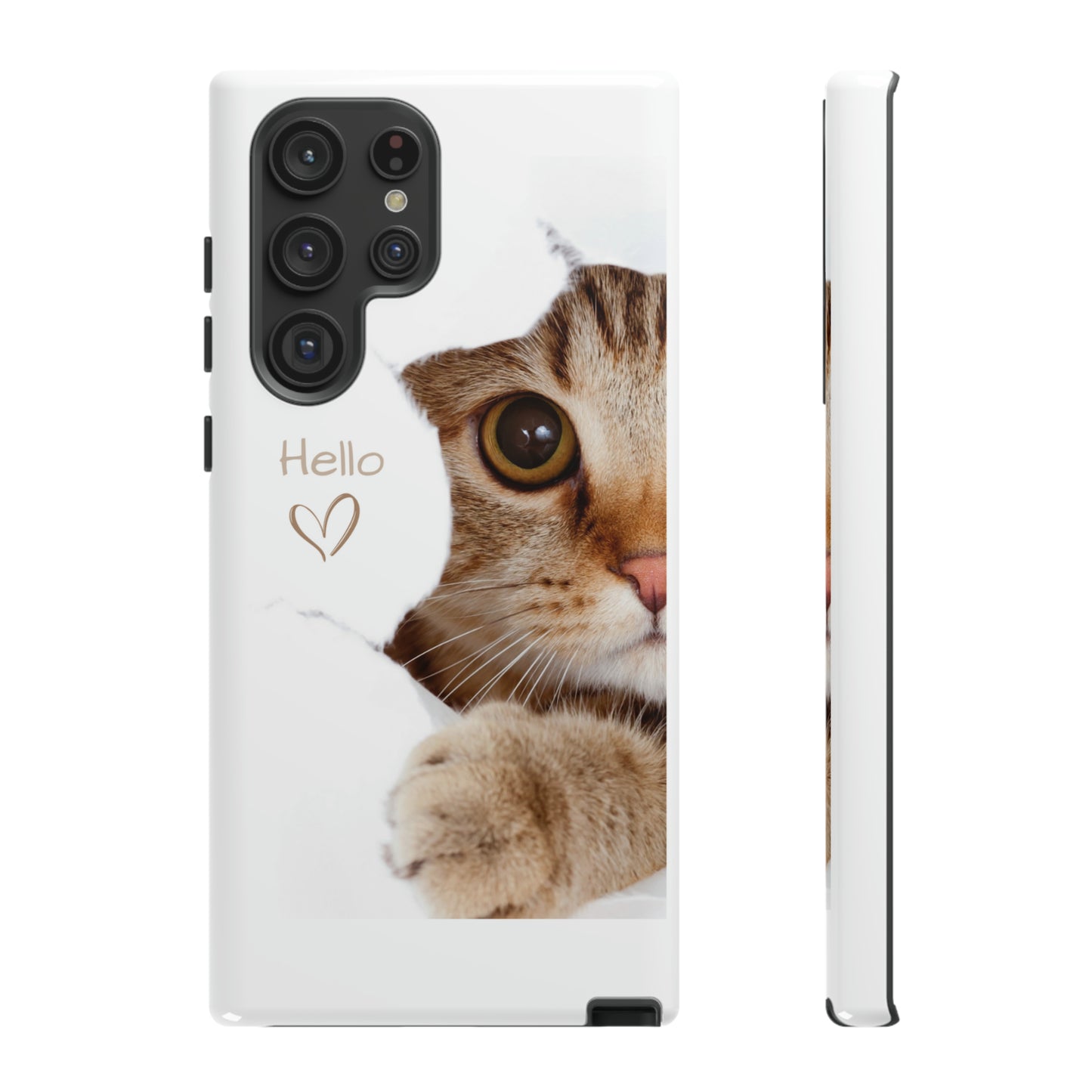 Hey Kitty with white background: 46-Tough Case iPhone series 15 14 13 12 11 X XR XS 8: Google series 7 6 5: Samsung series S23 S22 S21 S20 S10