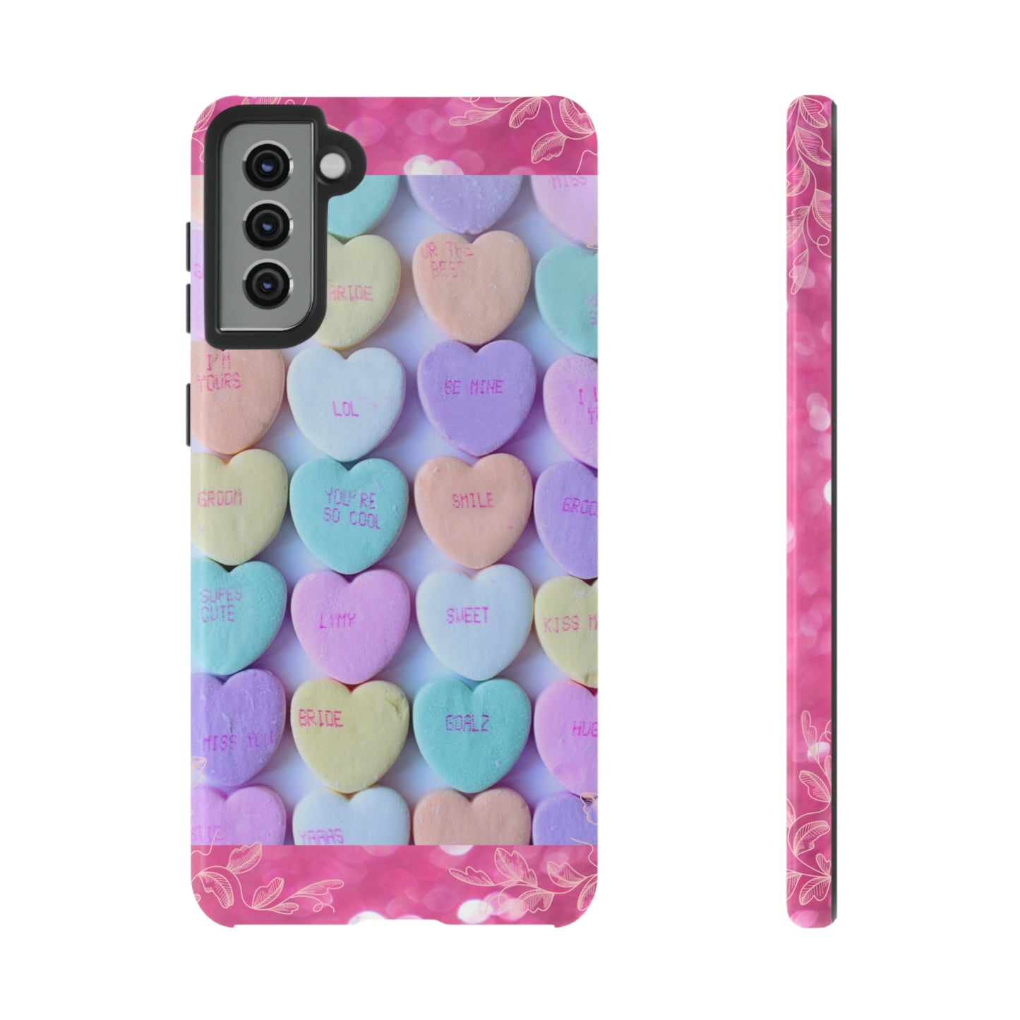 Candy Hearts: 46-Tough Case iPhone series 15 14 13 12 11 X XR XS 8: Google series 7 6 5: Samsung series S23 S22 S21 S20 S10