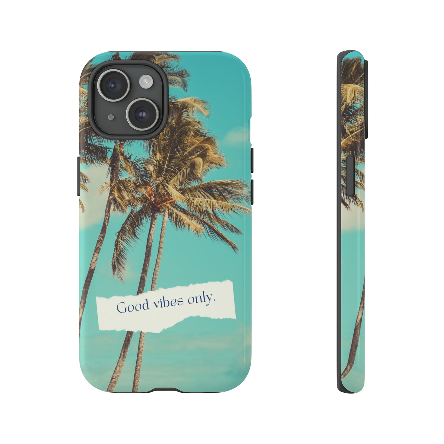 Palm Blue with Turquoise background : 46-Tough Case iPhone series 15 14 13 12 11 X XR XS 8: Google series 7 6 5: Samsung series S23 S22 S21 S20 S10