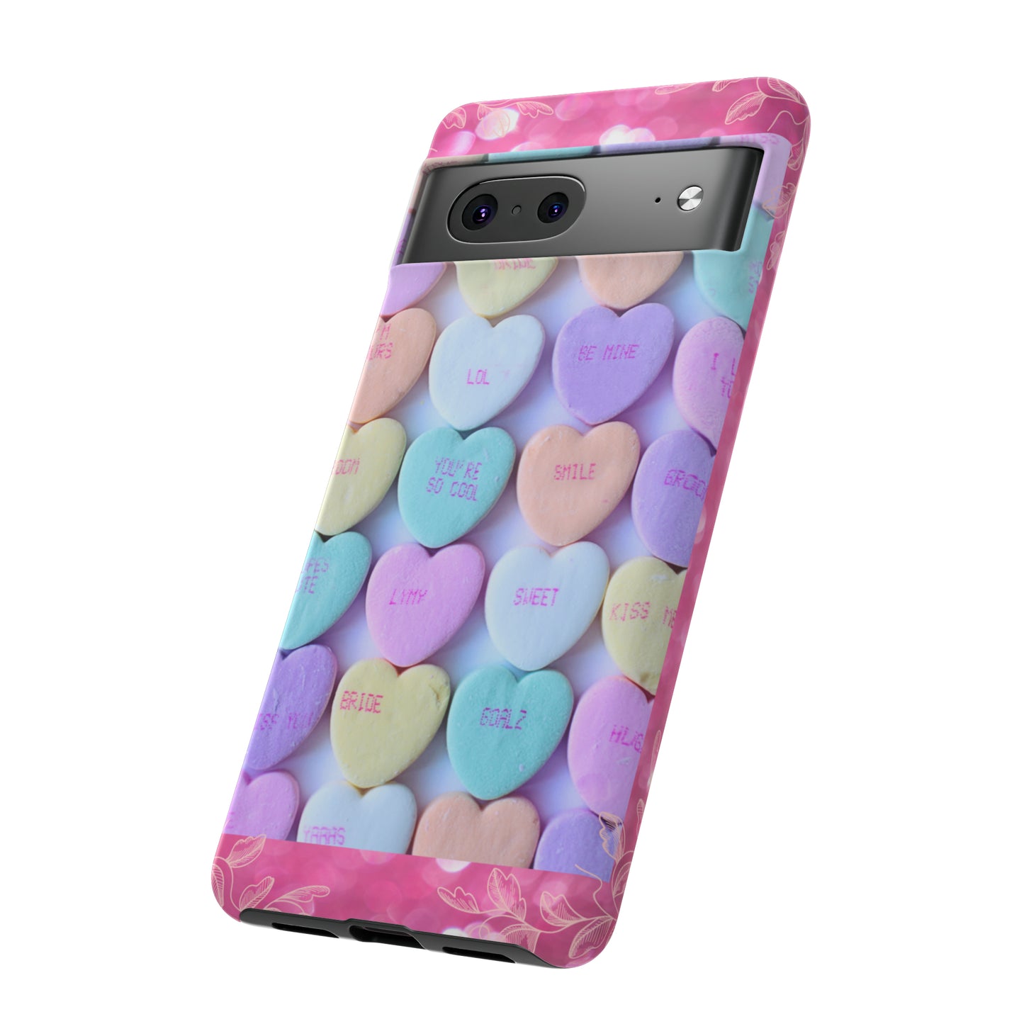 Candy Hearts: 46-Tough Case iPhone series 15 14 13 12 11 X XR XS 8: Google series 7 6 5: Samsung series S23 S22 S21 S20 S10