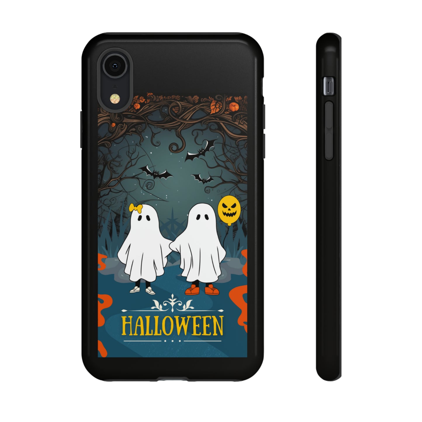 Ghosty with Black background: 46-Tough Case iPhone series 15 14 13 12 11 X XR XS 8: Google series 7 6 5: Samsung series S23 S22 S21 S20 S10