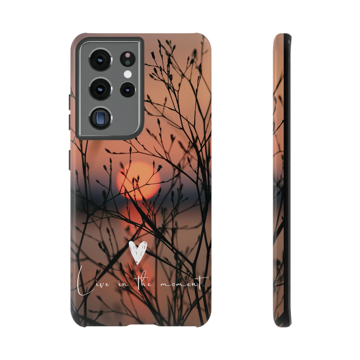 VIVID SUNSET FLORAL DESIGN with black background: 46-Tough Case iPhone series 15 14 13 12 11 X XR XS 8: Google series 7 6 5: Samsung series S23 S22 S21 S20 S10