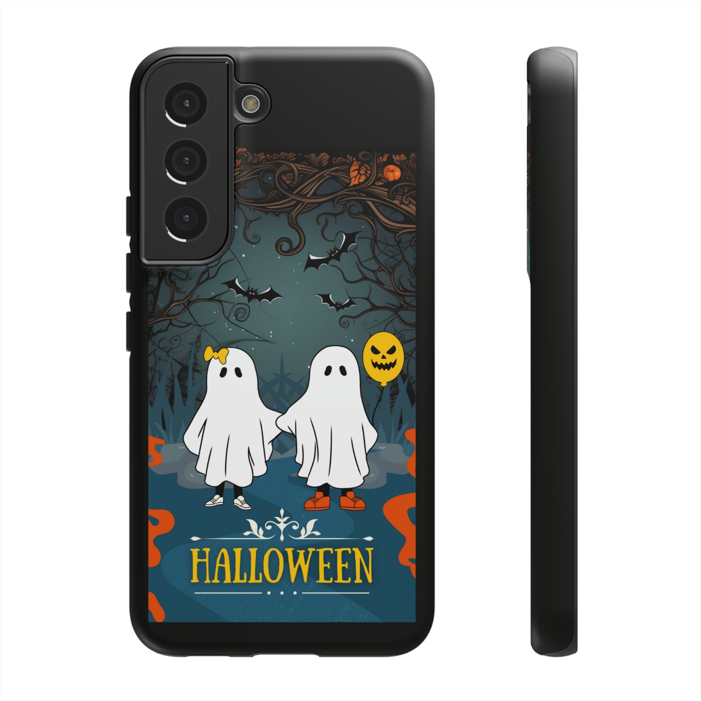 Ghosty with Black background: 46-Tough Case iPhone series 15 14 13 12 11 X XR XS 8: Google series 7 6 5: Samsung series S23 S22 S21 S20 S10