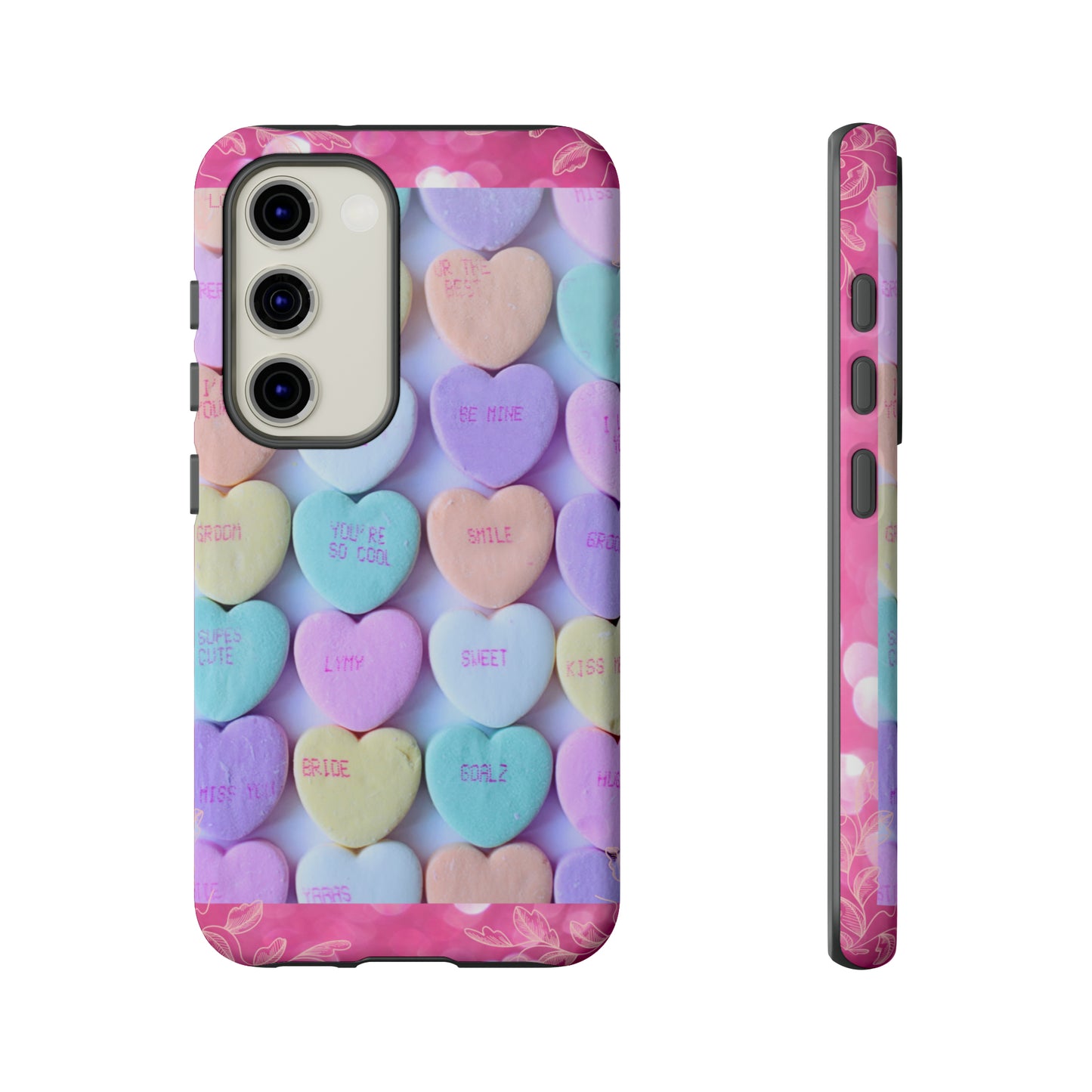 Candy Hearts: 46-Tough Case iPhone series 15 14 13 12 11 X XR XS 8: Google series 7 6 5: Samsung series S23 S22 S21 S20 S10