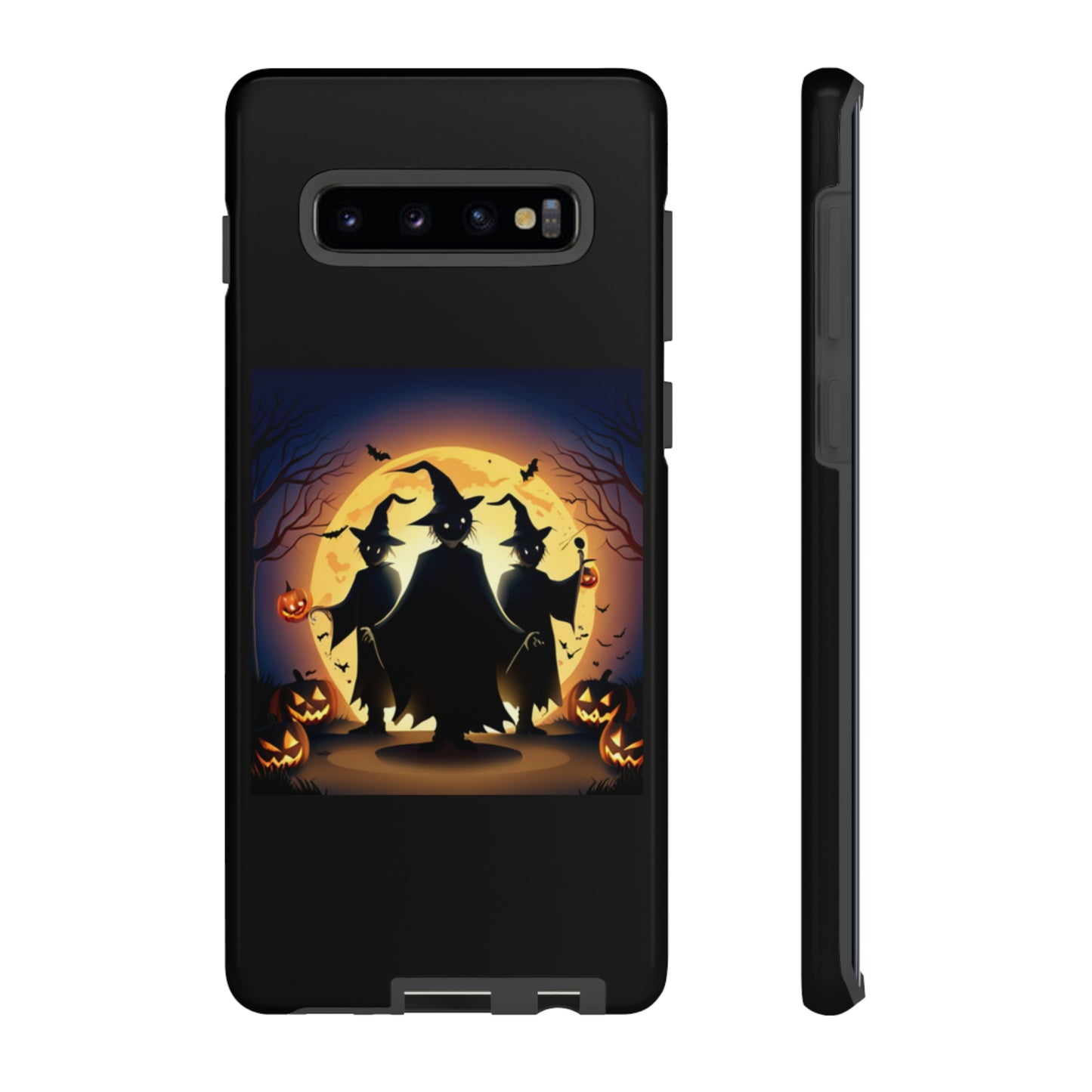 Trick or Treat with black background: 46-Tough Case iPhone series 15 14 13 12 11 X XR XS 8: Google series 7 6 5: Samsung series S23 S22 S21 S20 S10