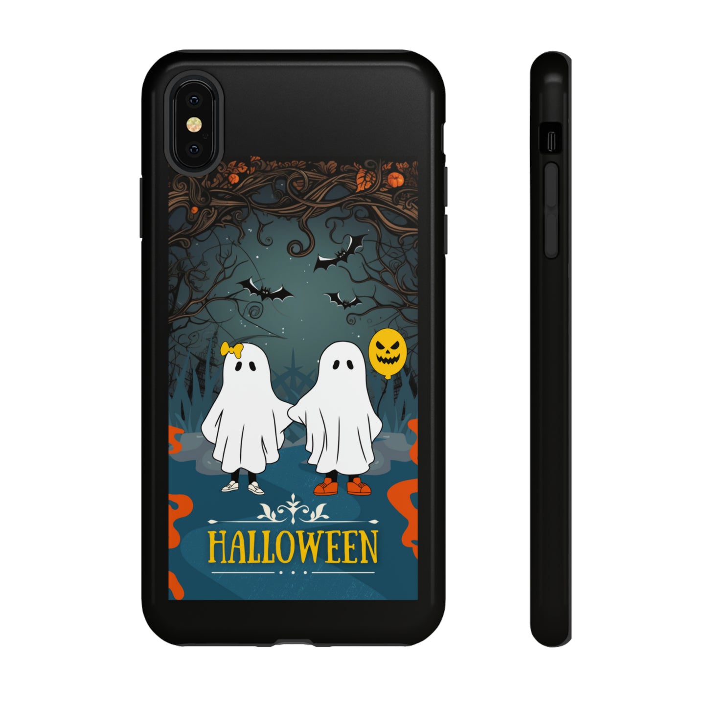 Ghosty with Black background: 46-Tough Case iPhone series 15 14 13 12 11 X XR XS 8: Google series 7 6 5: Samsung series S23 S22 S21 S20 S10