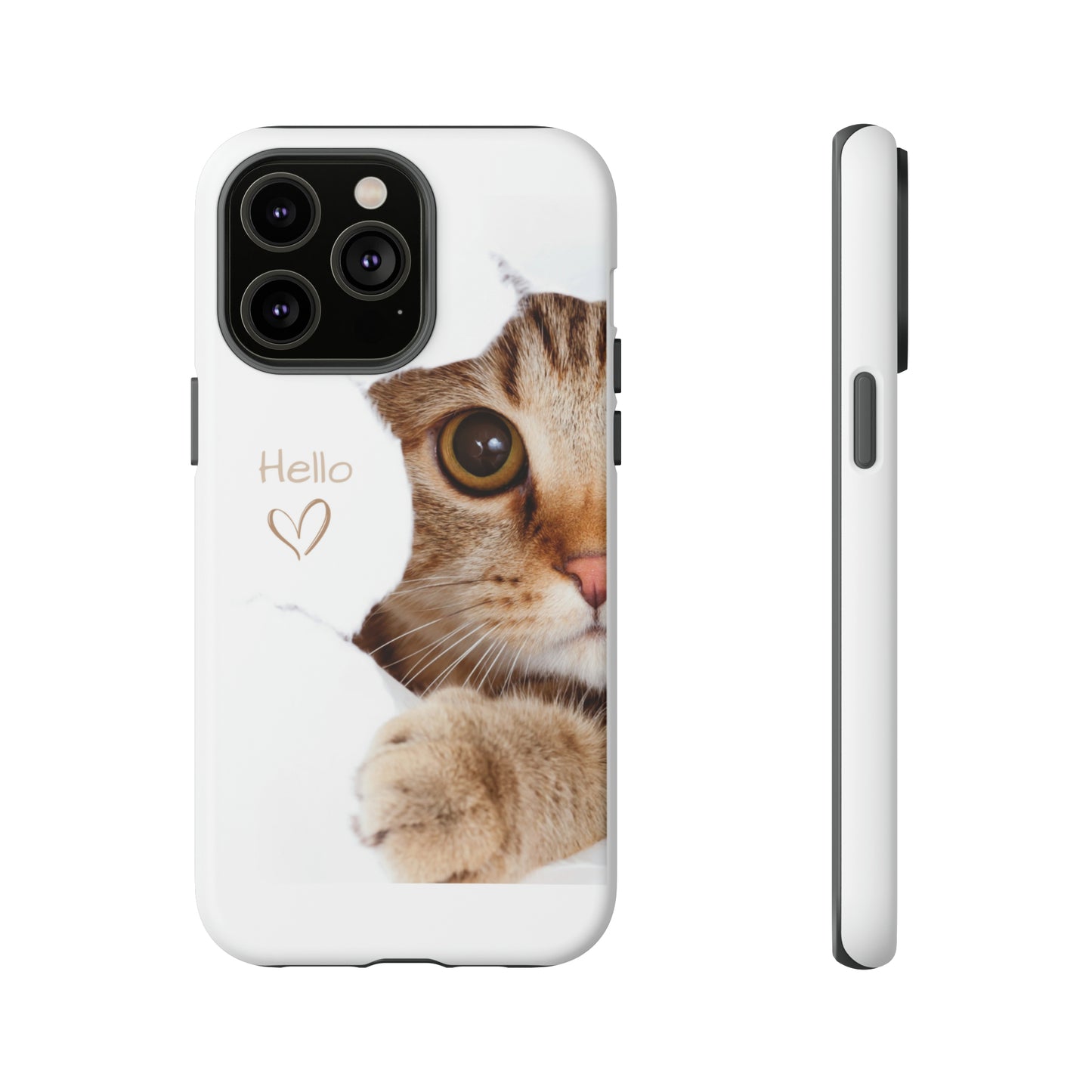 Hey Kitty with white background: 46-Tough Case iPhone series 15 14 13 12 11 X XR XS 8: Google series 7 6 5: Samsung series S23 S22 S21 S20 S10