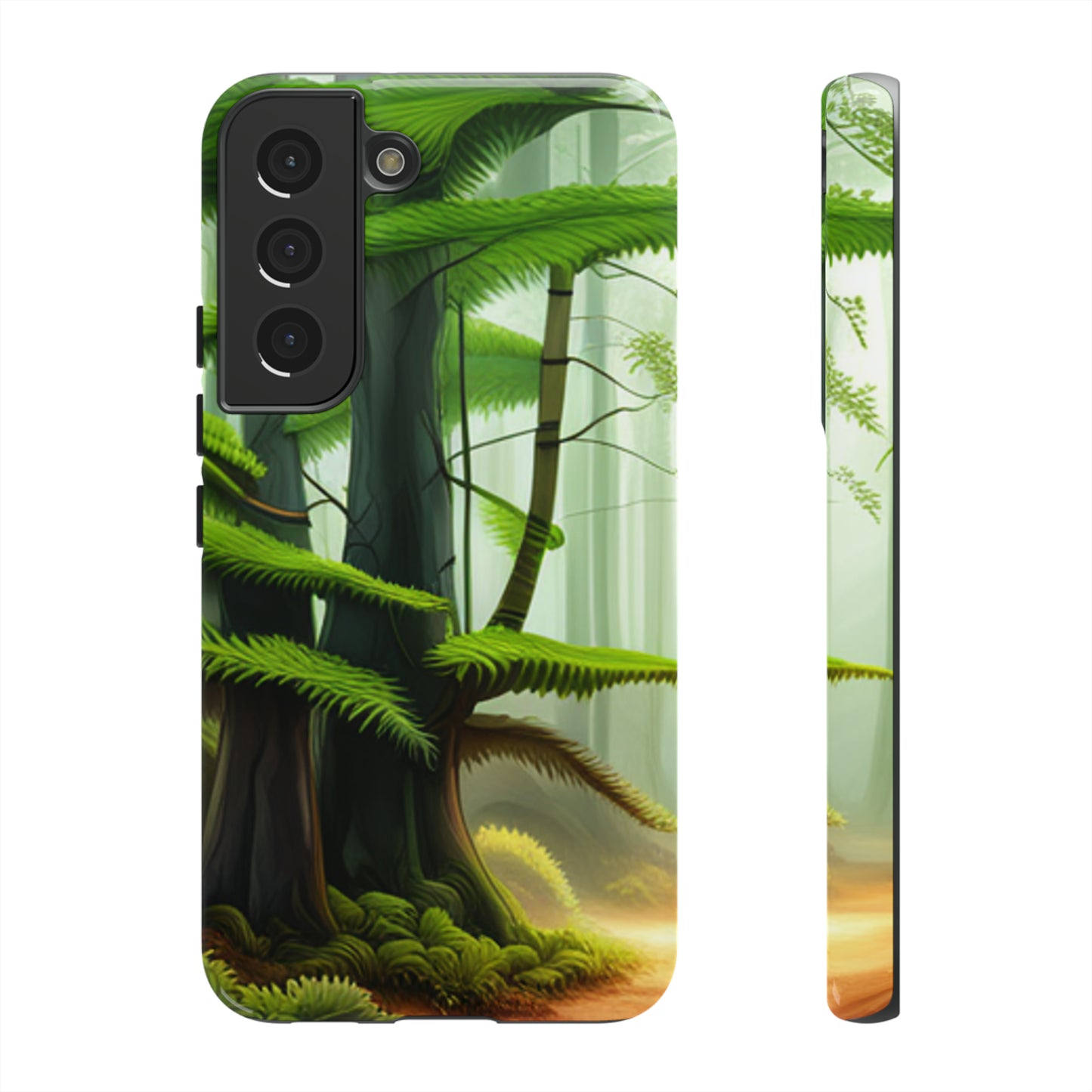 Boston Fern in the forest with black background : 46-Tough Case iPhone series 15 14 13 12 11 X XR XS 8: Google series 7 6 5: Samsung series S23 S22 S21 S20 S10