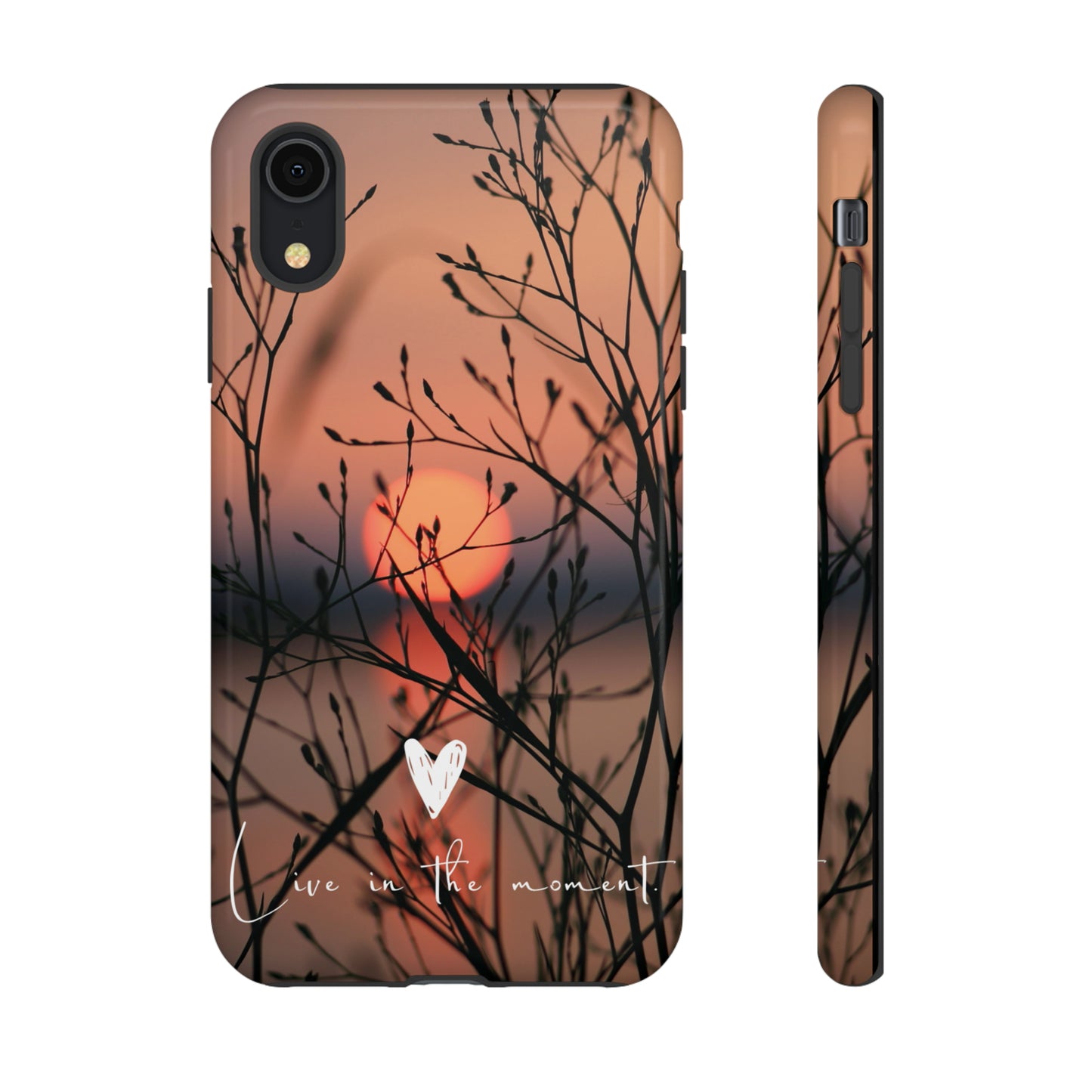 VIVID SUNSET FLORAL DESIGN with black background: 46-Tough Case iPhone series 15 14 13 12 11 X XR XS 8: Google series 7 6 5: Samsung series S23 S22 S21 S20 S10