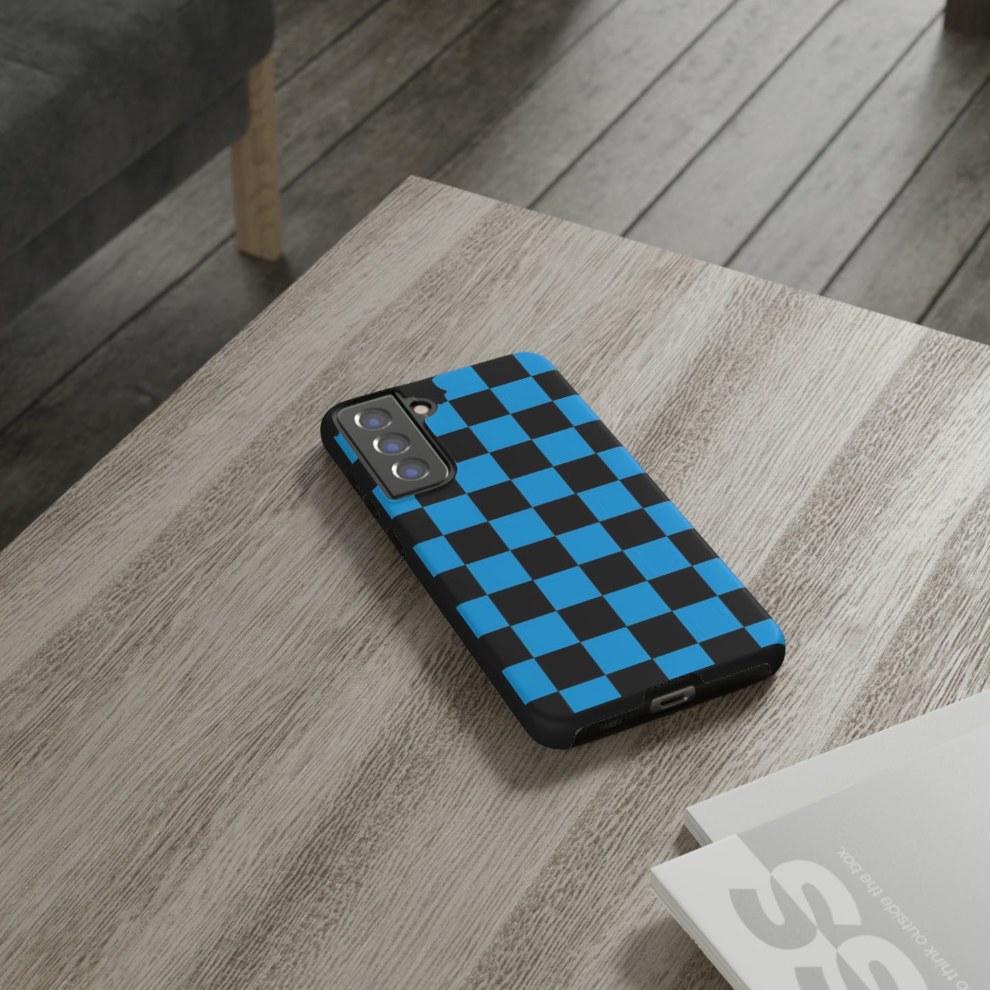 Blue and Black Checkers: 46-Tough Case iPhone series 15 14 13 12 11 X XR XS 8: Google series 7 6 5: Samsung series S23 S22 S21 S20 S10