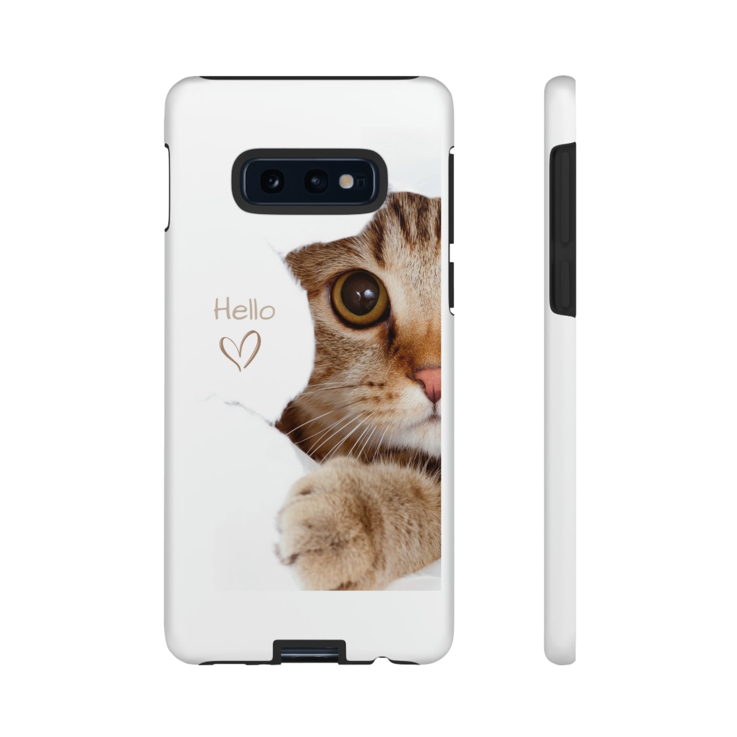 Hey Kitty with white background: 46-Tough Case iPhone series 15 14 13 12 11 X XR XS 8: Google series 7 6 5: Samsung series S23 S22 S21 S20 S10