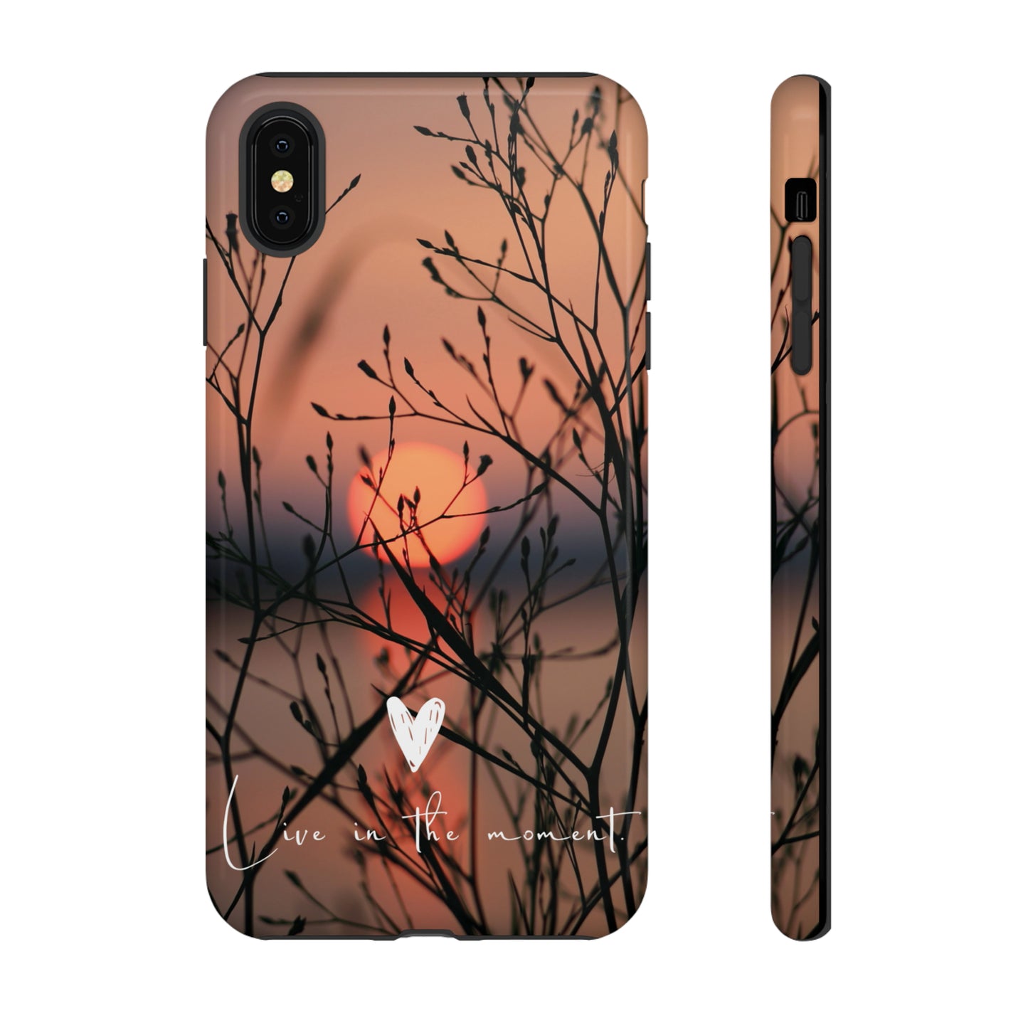 VIVID SUNSET FLORAL DESIGN with black background: 46-Tough Case iPhone series 15 14 13 12 11 X XR XS 8: Google series 7 6 5: Samsung series S23 S22 S21 S20 S10