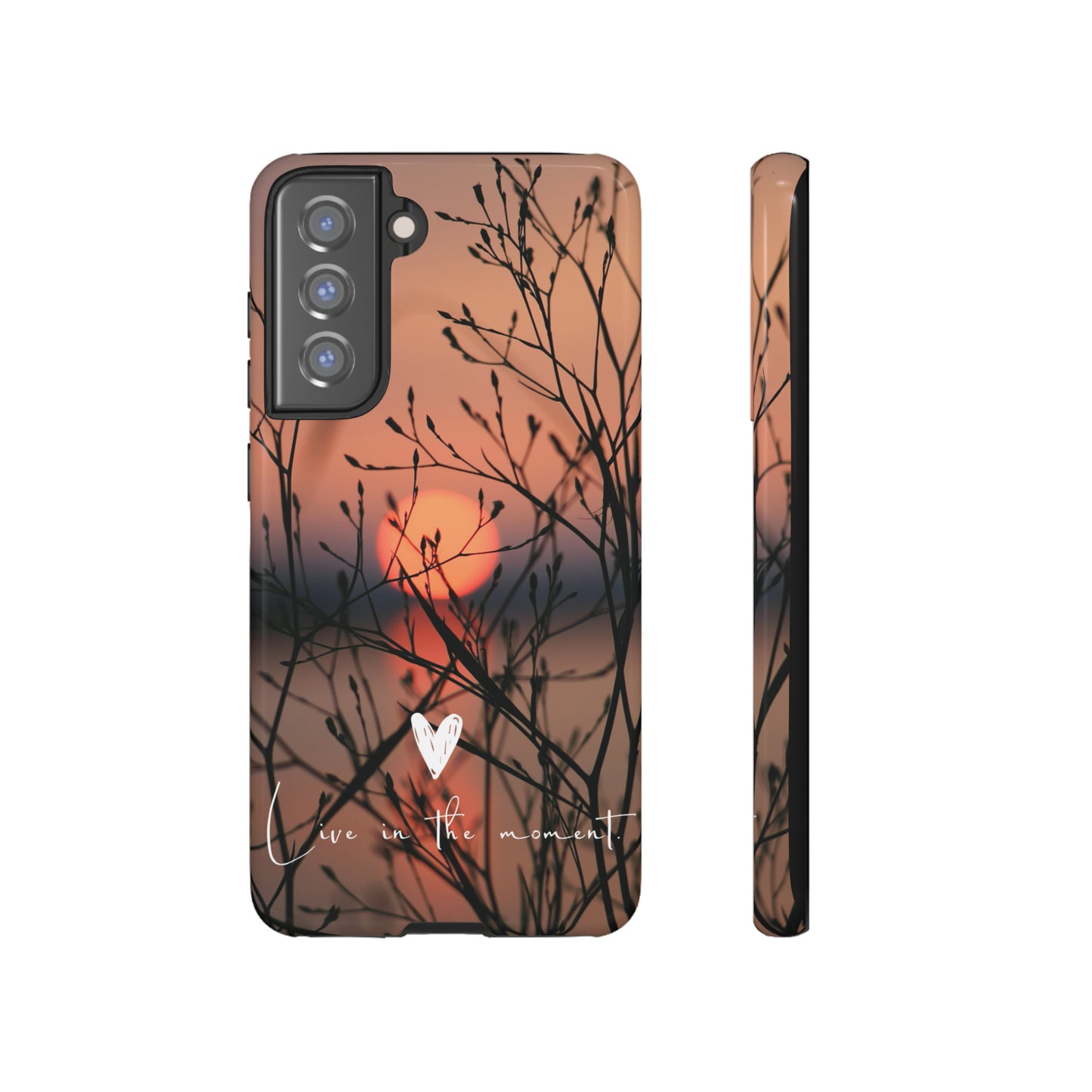 VIVID SUNSET FLORAL DESIGN with black background: 46-Tough Case iPhone series 15 14 13 12 11 X XR XS 8: Google series 7 6 5: Samsung series S23 S22 S21 S20 S10