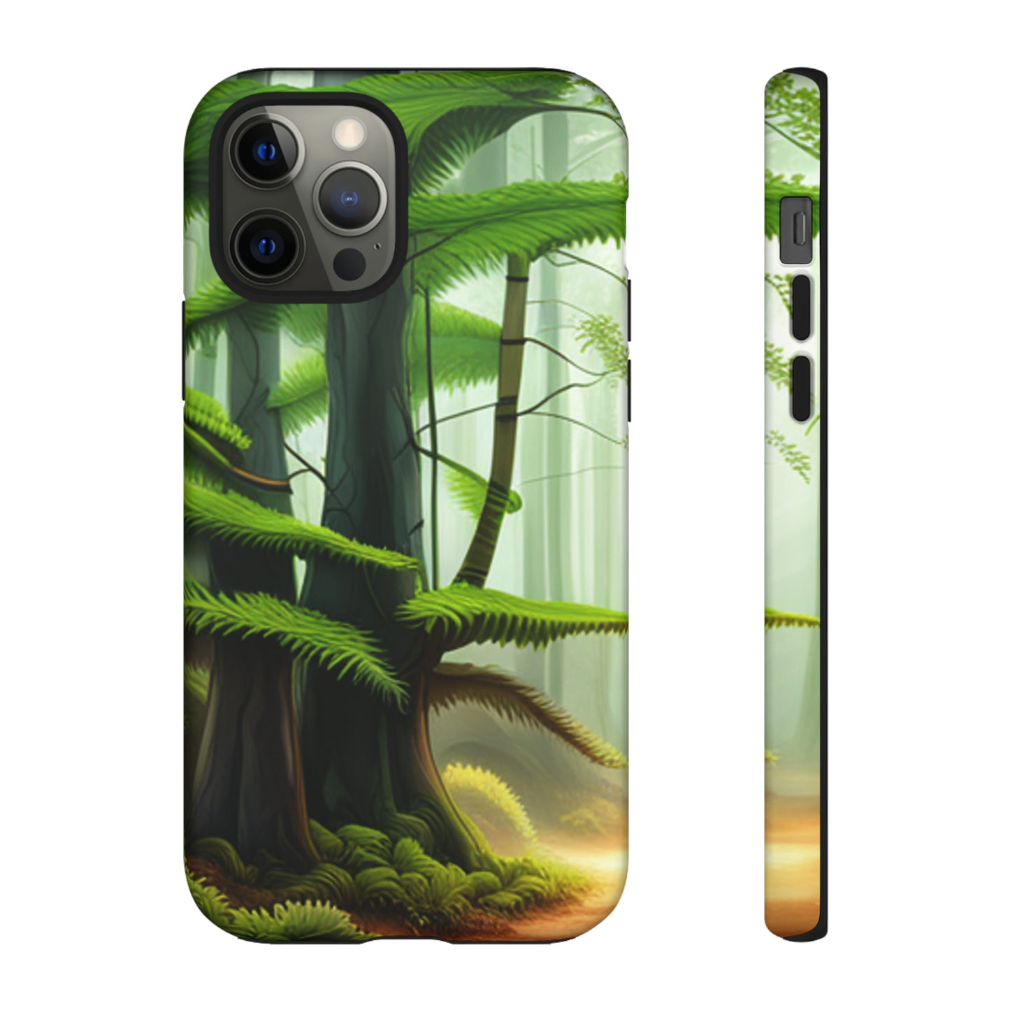 Boston Fern in the forest with black background : 46-Tough Case iPhone series 15 14 13 12 11 X XR XS 8: Google series 7 6 5: Samsung series S23 S22 S21 S20 S10