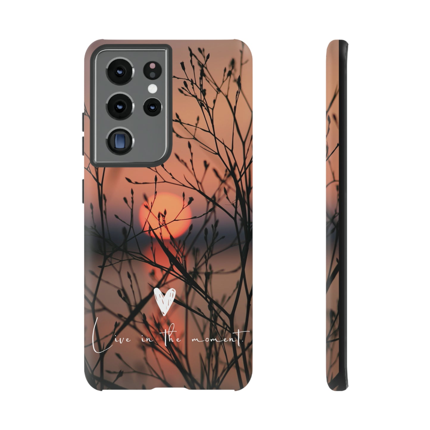 VIVID SUNSET FLORAL DESIGN with black background: 46-Tough Case iPhone series 15 14 13 12 11 X XR XS 8: Google series 7 6 5: Samsung series S23 S22 S21 S20 S10