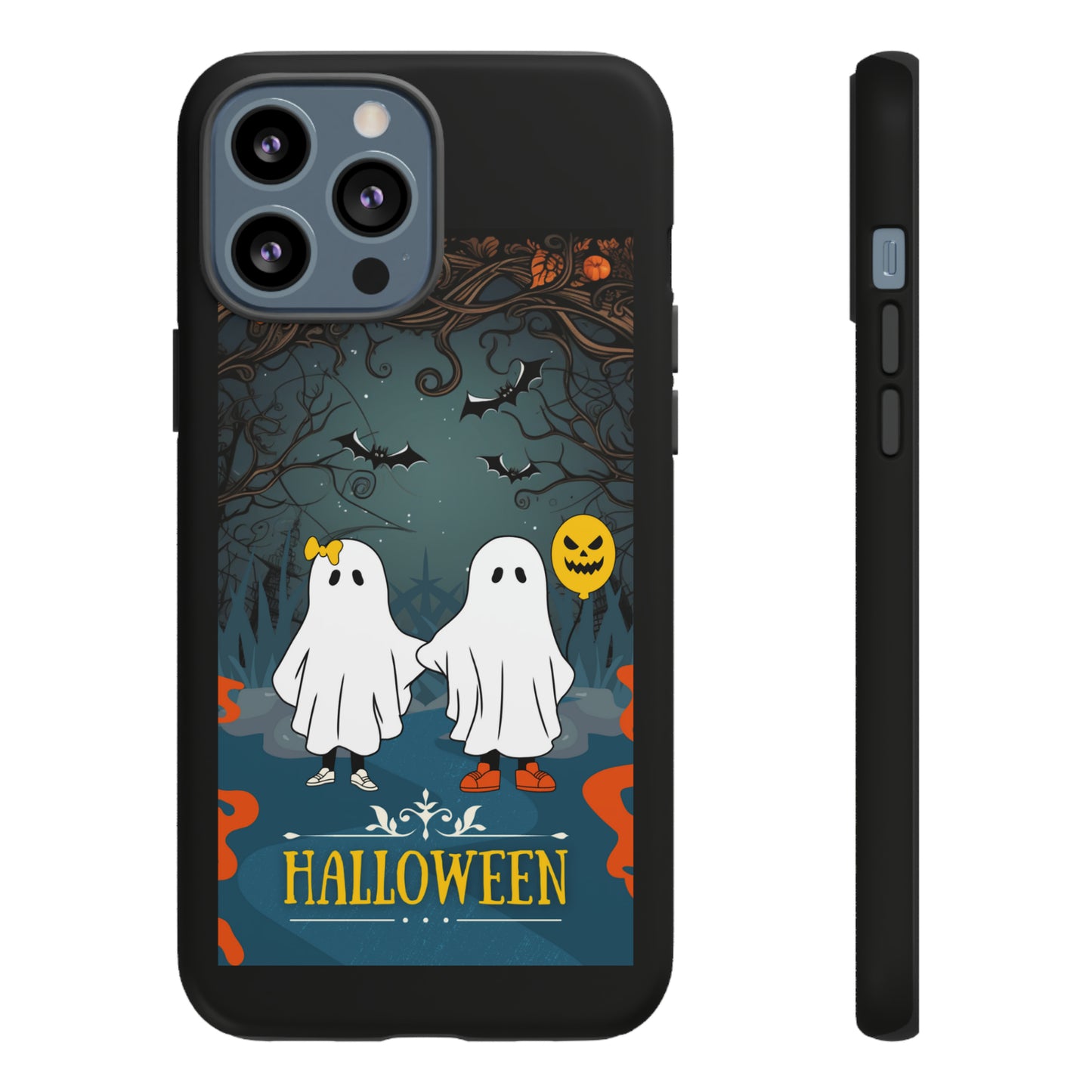 Ghosty with Black background: 46-Tough Case iPhone series 15 14 13 12 11 X XR XS 8: Google series 7 6 5: Samsung series S23 S22 S21 S20 S10