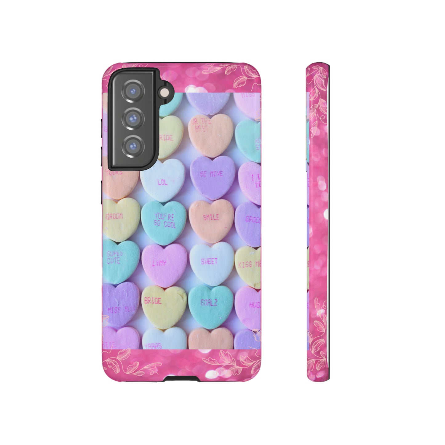 Candy Hearts: 46-Tough Case iPhone series 15 14 13 12 11 X XR XS 8: Google series 7 6 5: Samsung series S23 S22 S21 S20 S10