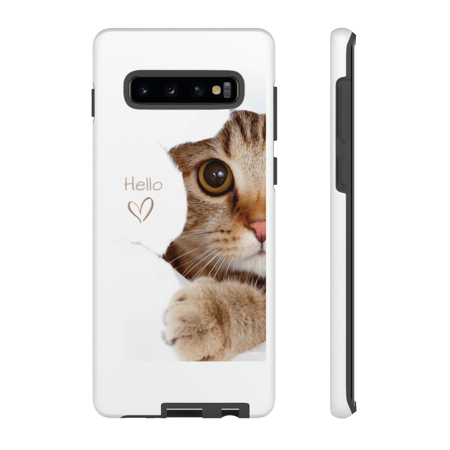 Hey Kitty with white background: 46-Tough Case iPhone series 15 14 13 12 11 X XR XS 8: Google series 7 6 5: Samsung series S23 S22 S21 S20 S10