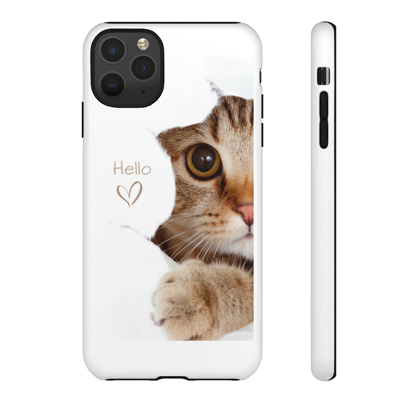 Hey Kitty with white background: 46-Tough Case iPhone series 15 14 13 12 11 X XR XS 8: Google series 7 6 5: Samsung series S23 S22 S21 S20 S10