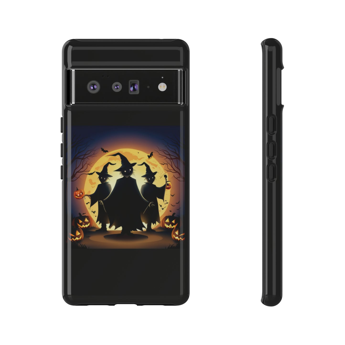 Trick or Treat with black background: 46-Tough Case iPhone series 15 14 13 12 11 X XR XS 8: Google series 7 6 5: Samsung series S23 S22 S21 S20 S10