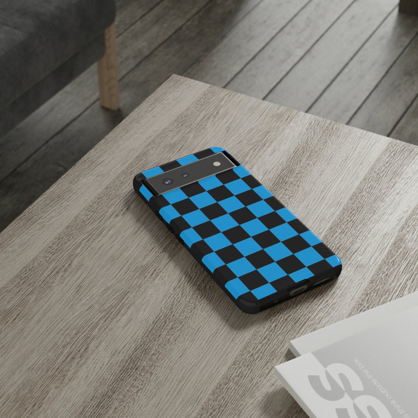 Blue and Black Checkers: 46-Tough Case iPhone series 15 14 13 12 11 X XR XS 8: Google series 7 6 5: Samsung series S23 S22 S21 S20 S10