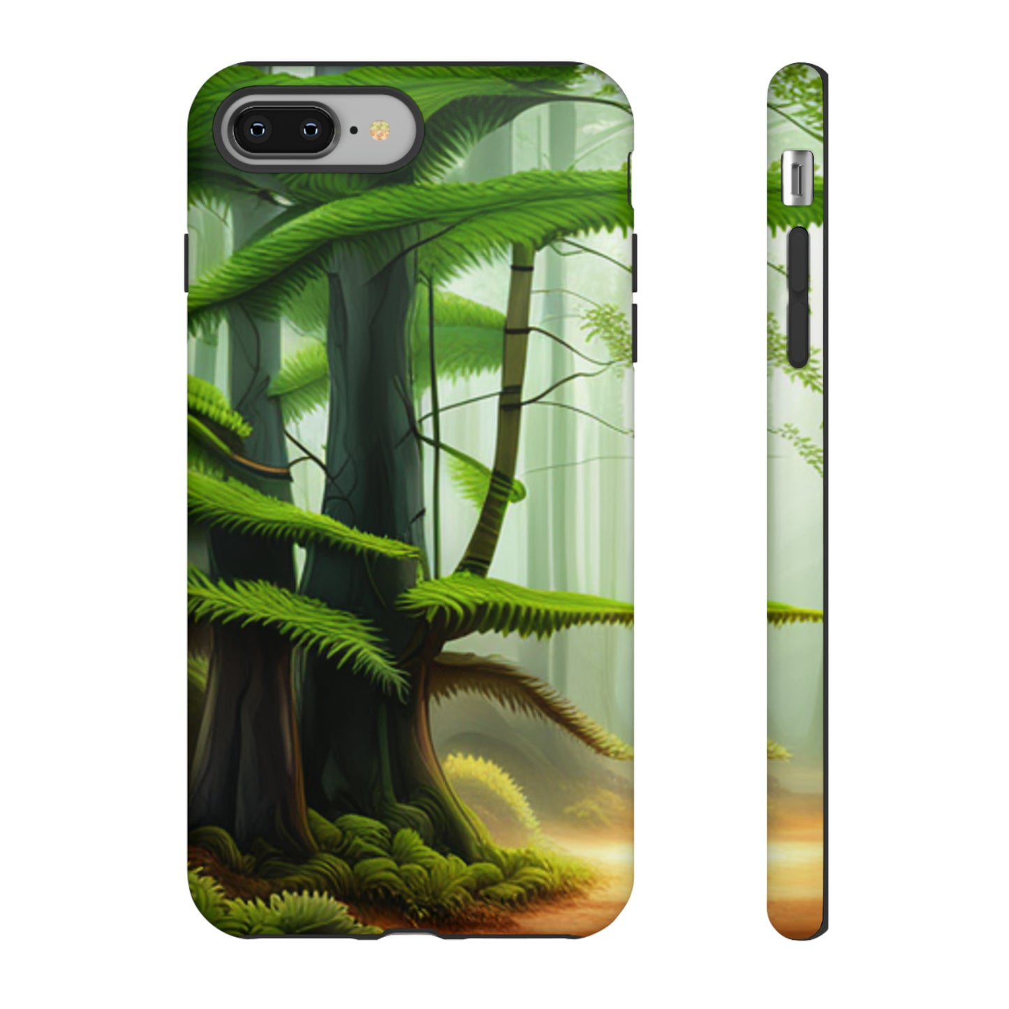 Boston Fern in the forest with black background : 46-Tough Case iPhone series 15 14 13 12 11 X XR XS 8: Google series 7 6 5: Samsung series S23 S22 S21 S20 S10