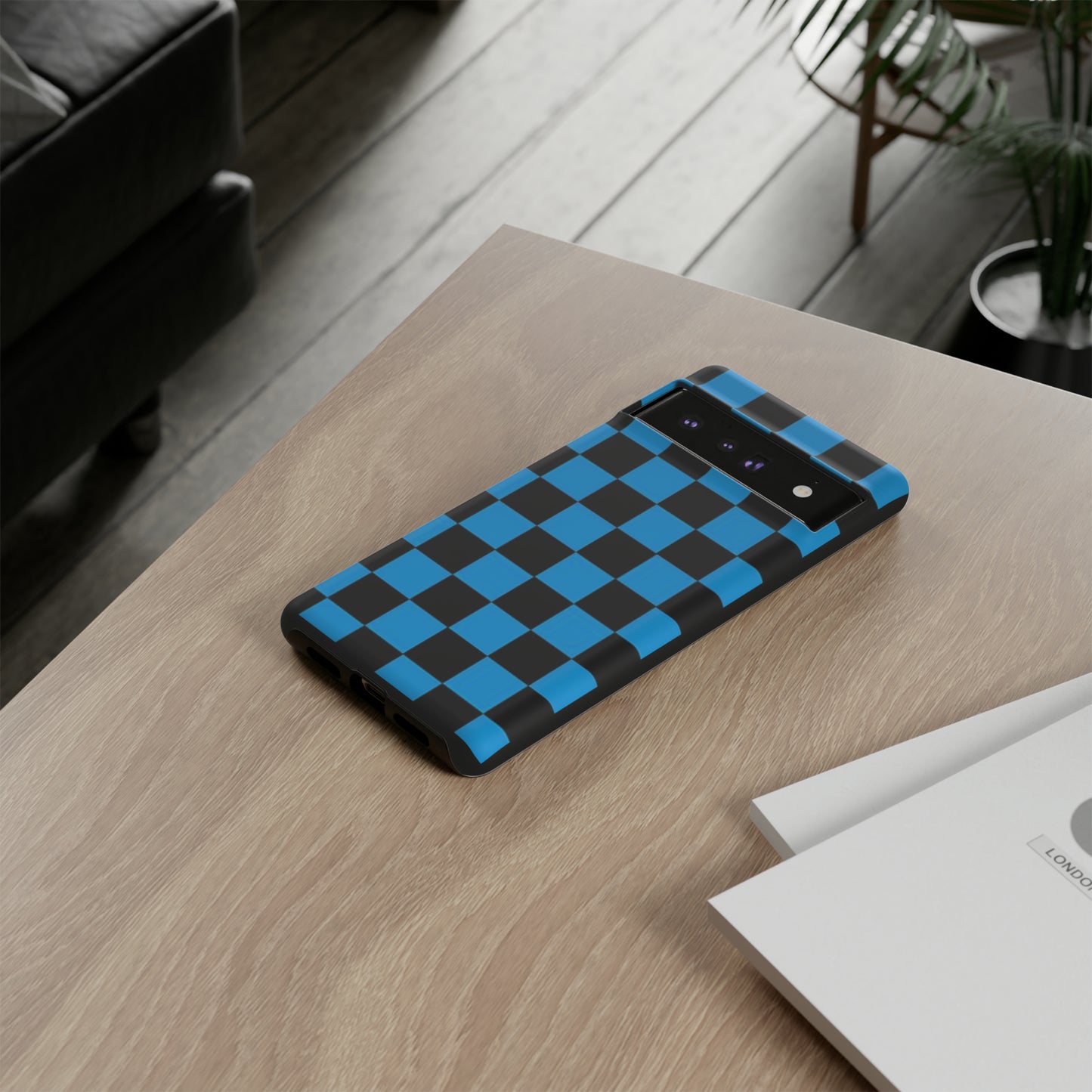 Blue and Black Checkers: 46-Tough Case iPhone series 15 14 13 12 11 X XR XS 8: Google series 7 6 5: Samsung series S23 S22 S21 S20 S10