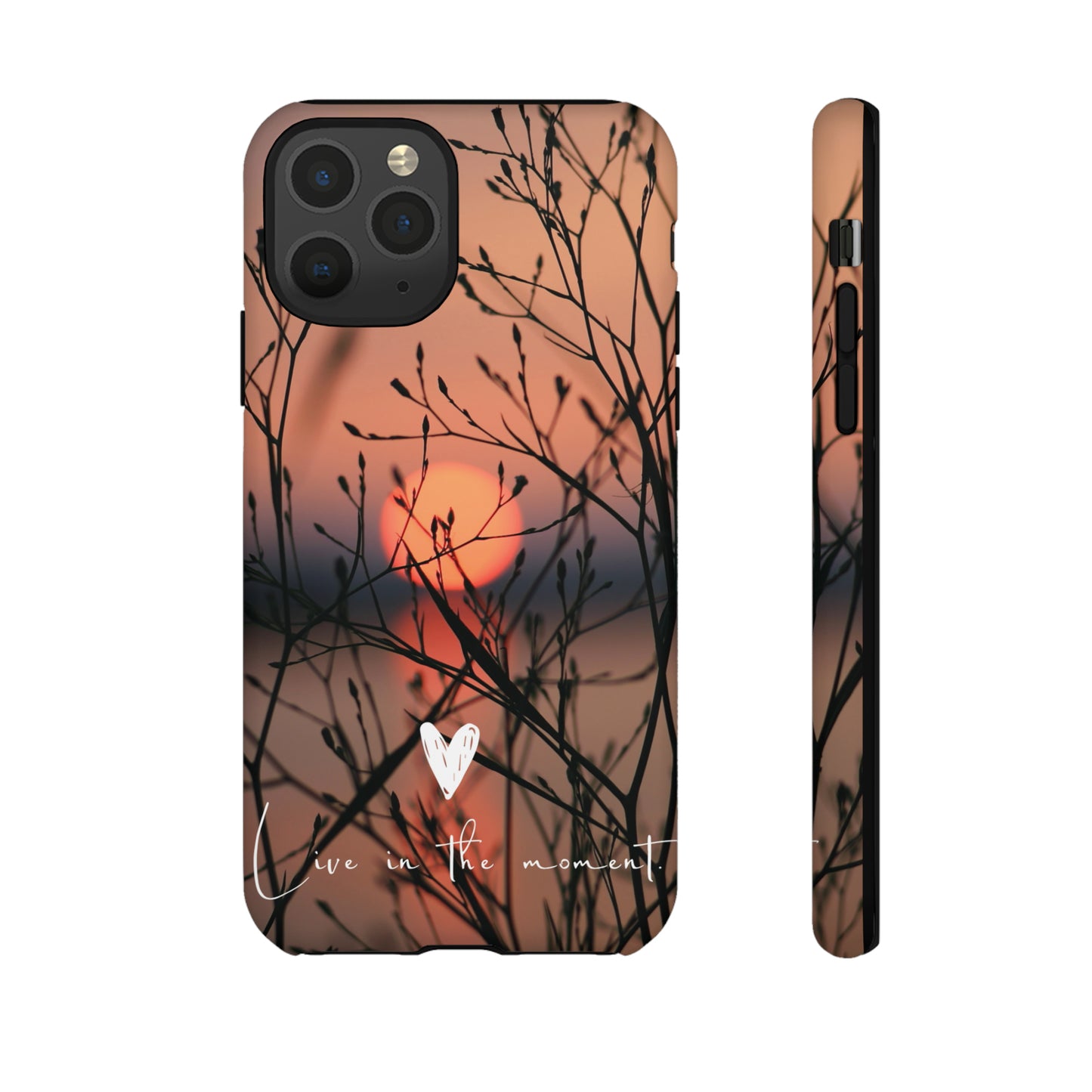 VIVID SUNSET FLORAL DESIGN with black background: 46-Tough Case iPhone series 15 14 13 12 11 X XR XS 8: Google series 7 6 5: Samsung series S23 S22 S21 S20 S10