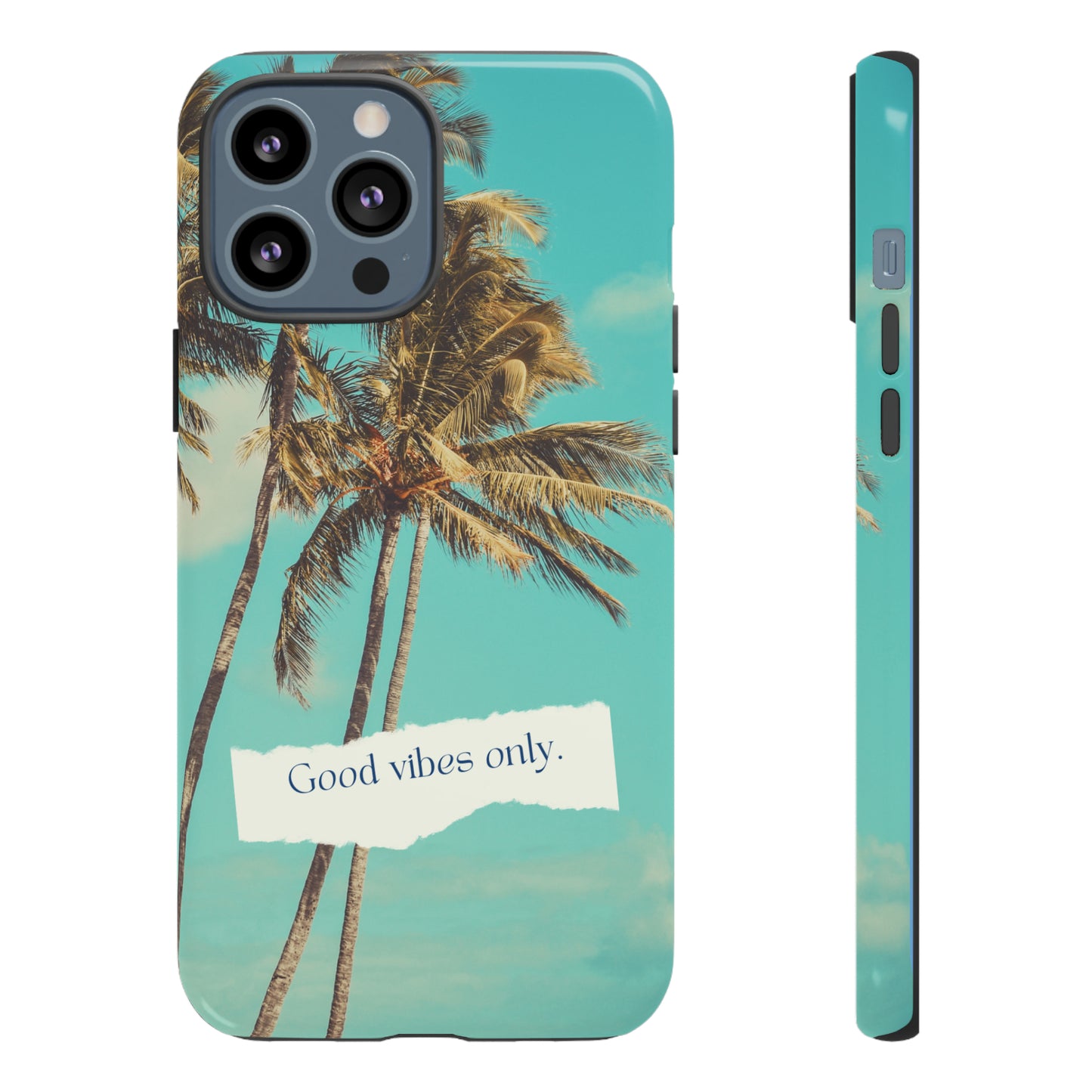 Palm Blue with Turquoise background : 46-Tough Case iPhone series 15 14 13 12 11 X XR XS 8: Google series 7 6 5: Samsung series S23 S22 S21 S20 S10